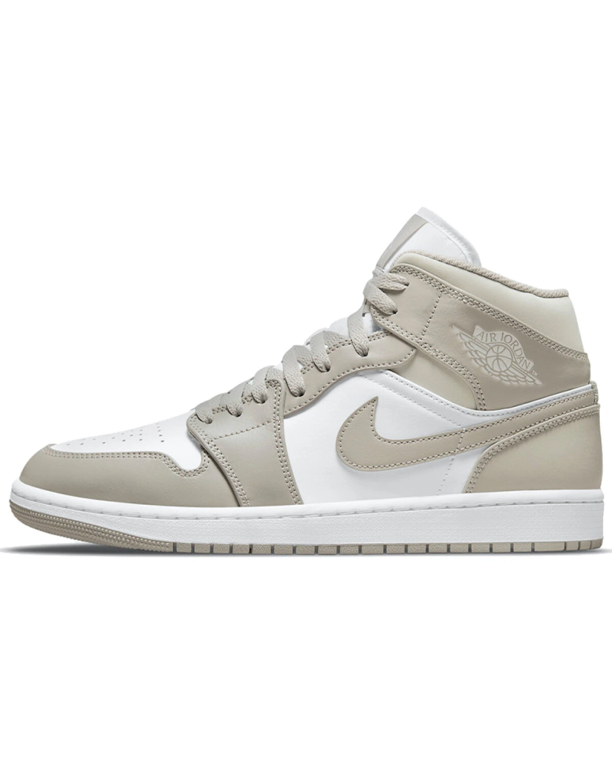 Jordan Air Jordan 1 кроссовки унисекс бело-серые кожаные картинка