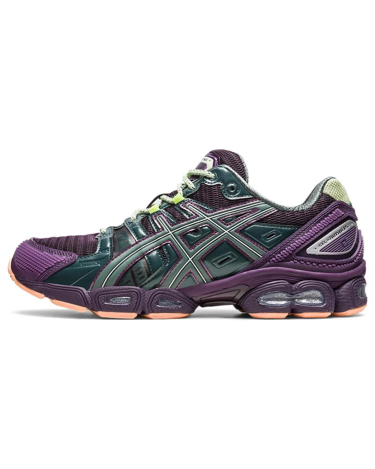 Asics GEL-Nimbus 9 мужские кроссовки синтетические фиолетово-зелёные картинка