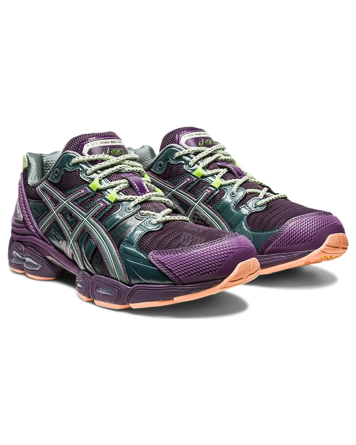 Asics GEL-Nimbus 9 мужские кроссовки синтетические фиолетово-зелёные картинка