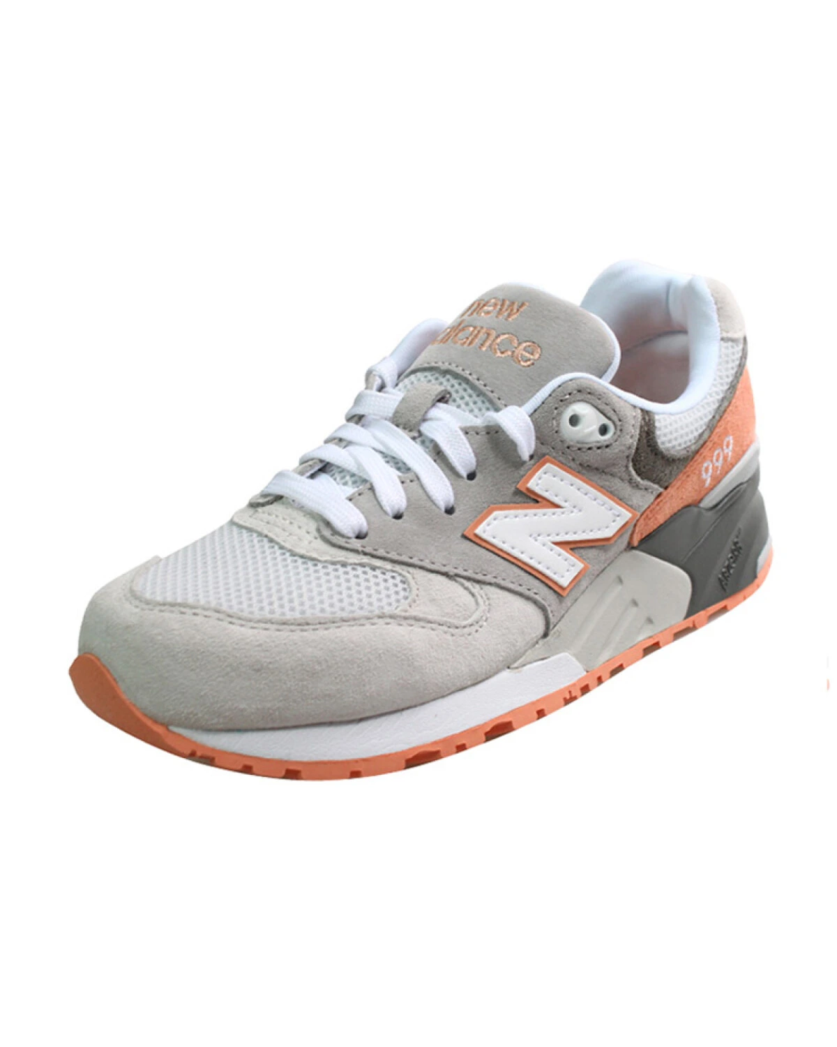 New Balance 999 унисекс кроссовки беговые замшевые серо-красные картинка