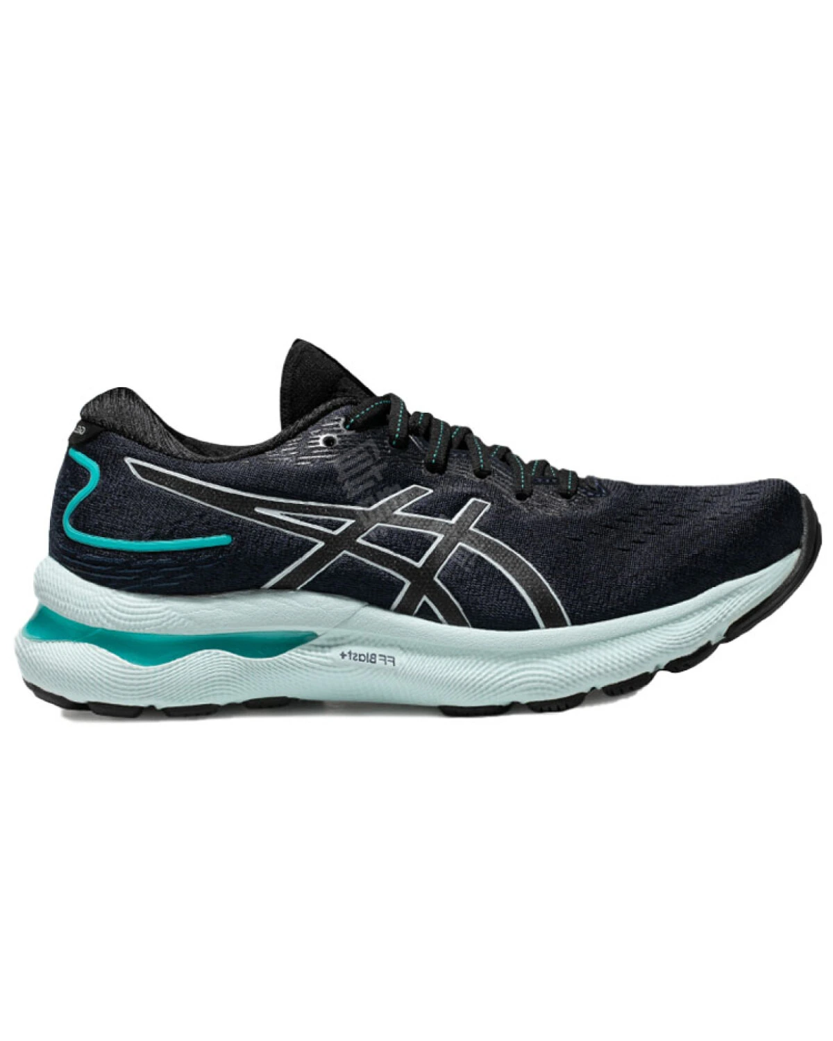 Asics Gel-Nimbus 24 женские спортивные кроссовки чёрно-синие с амортизацией картинка