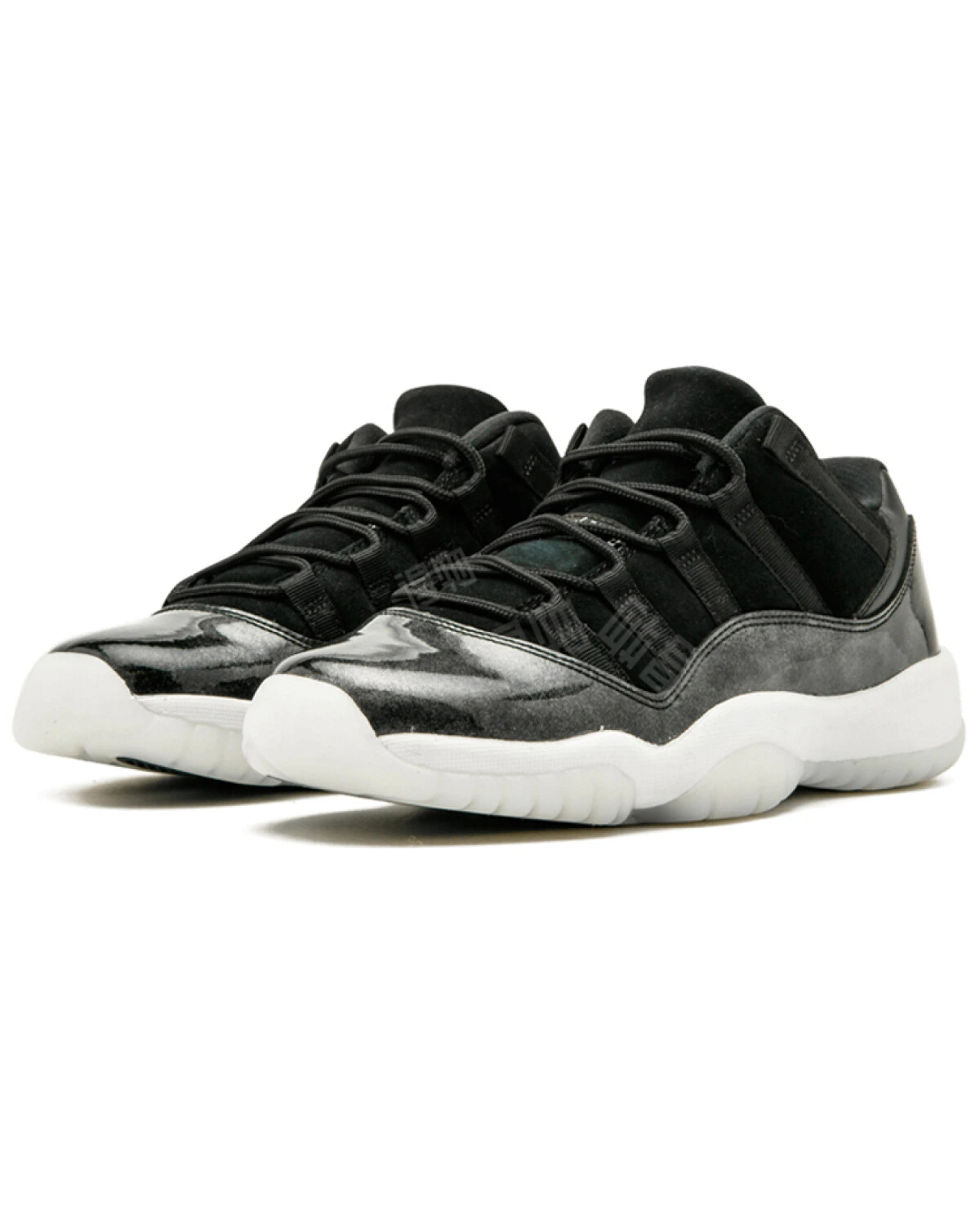 Jordan Air Jordan 11 Retro Low Barons мужские кроссовки черные кожаные картинка