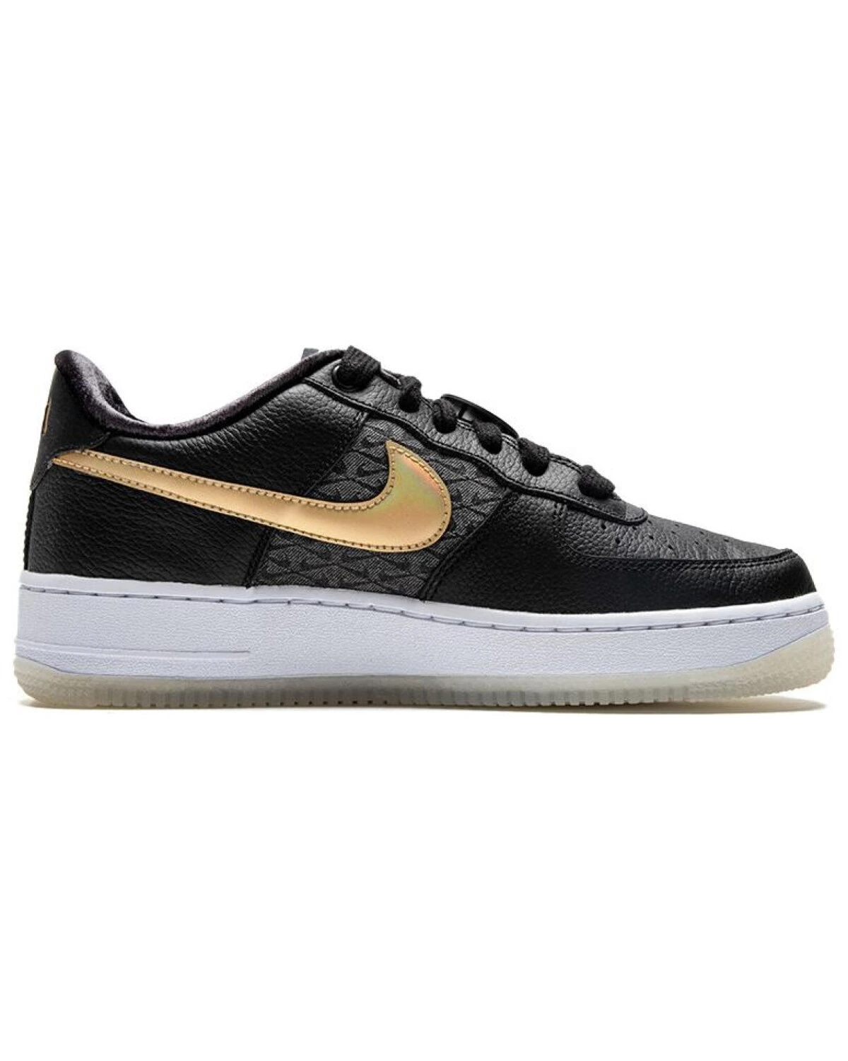 Nike Air Force 1 детские кроссовки черные кожаные картинка