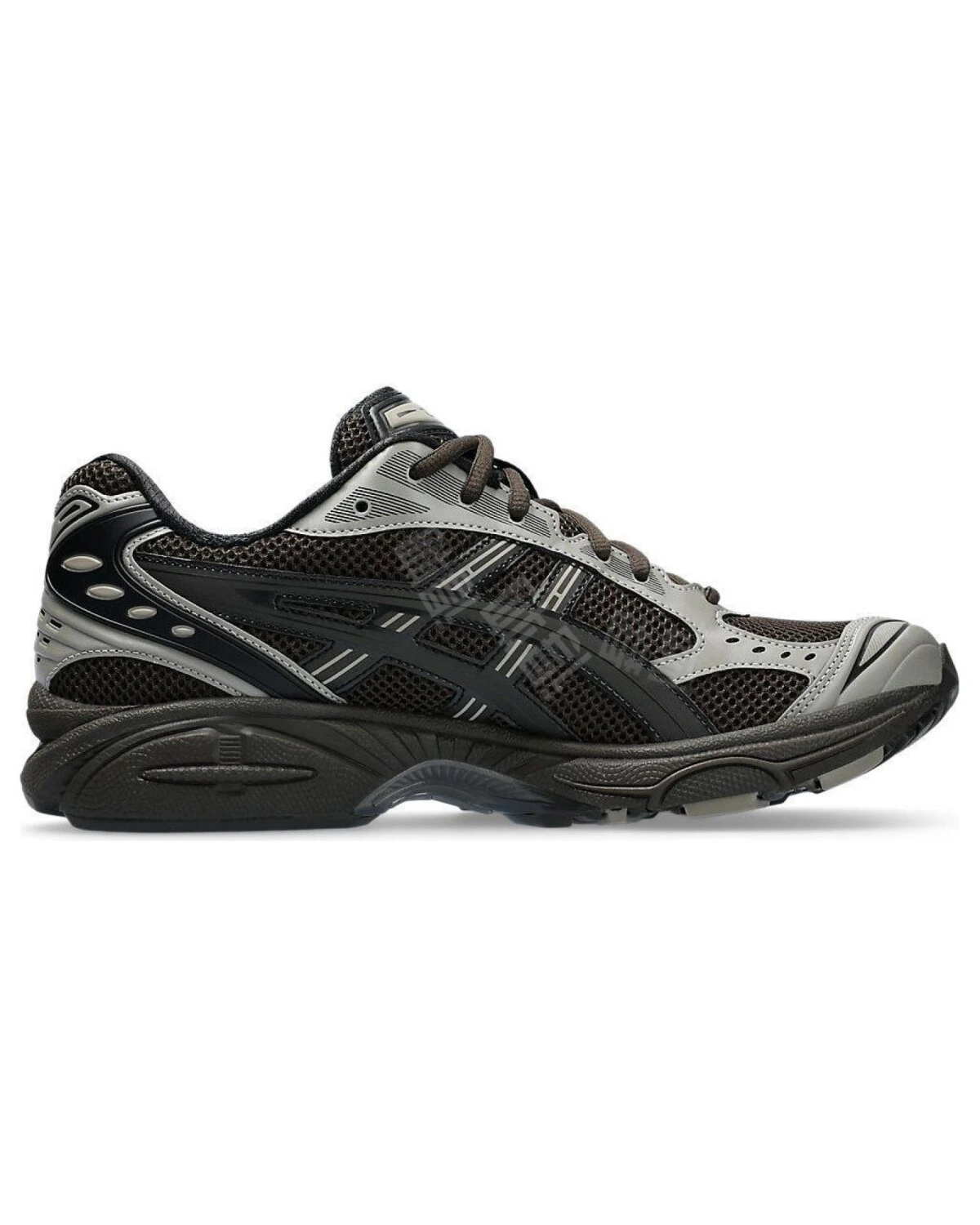 Asics Gel-Kayano 14 спортивные кроссовки из сетки и кожи черно-серо-коричневые картинка