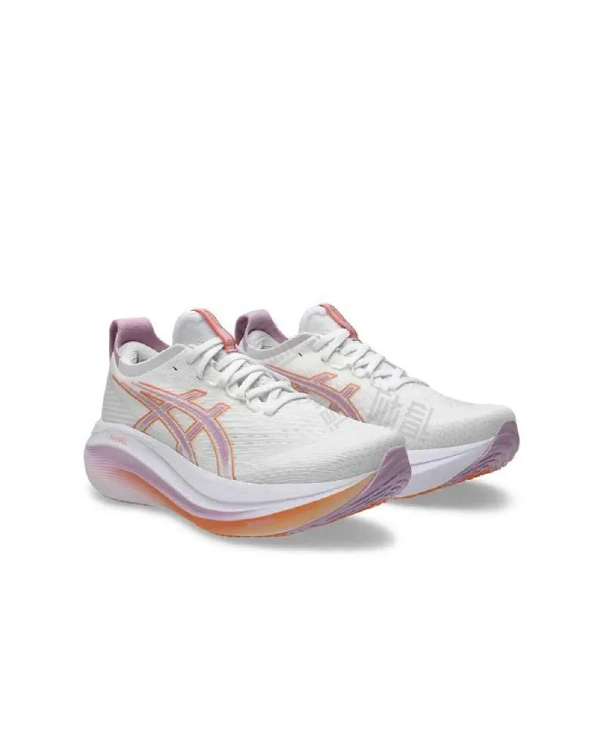 Asics GEL-NIMBUS 27 женские спортивные кроссовки бело-фиолетовые картинка