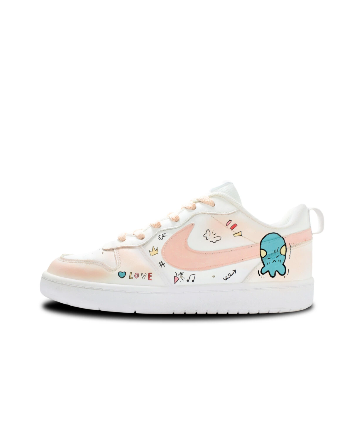 Nike Court Borough детские кеды кожаные розовые с амортизацией картинка