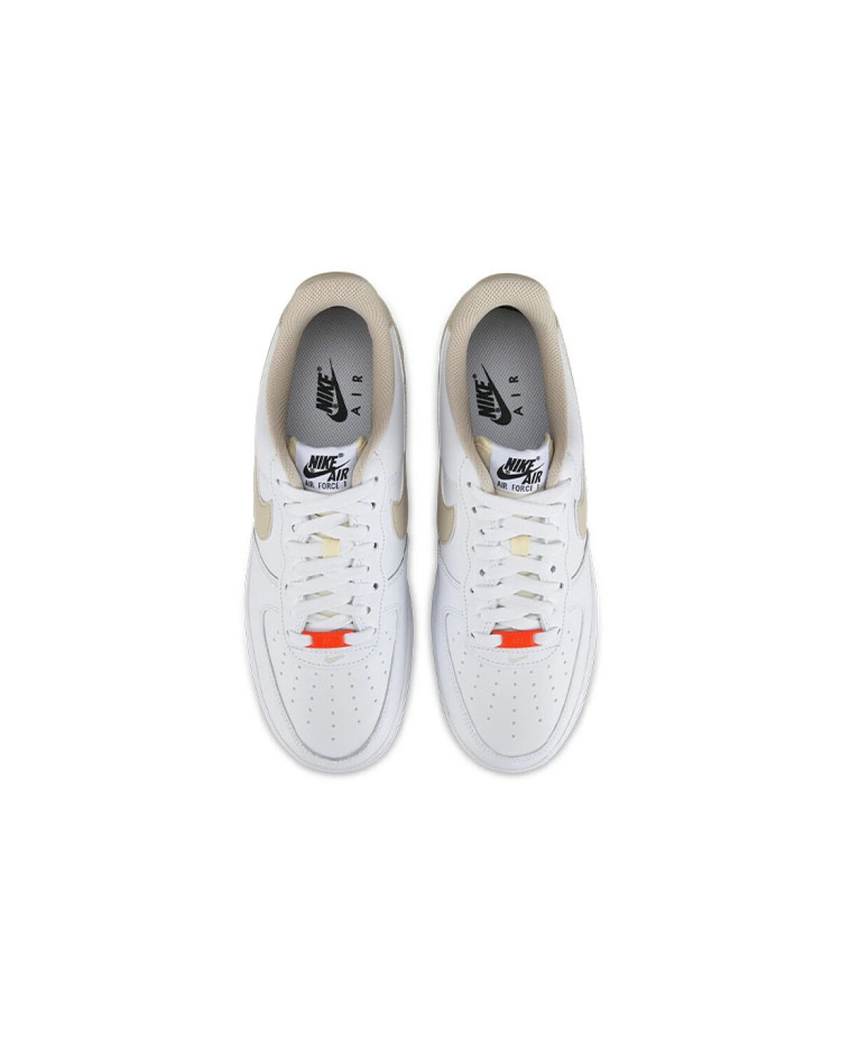 Nike Air Force 1 повседневные кроссовки белые с бежевым логотипом картинка
