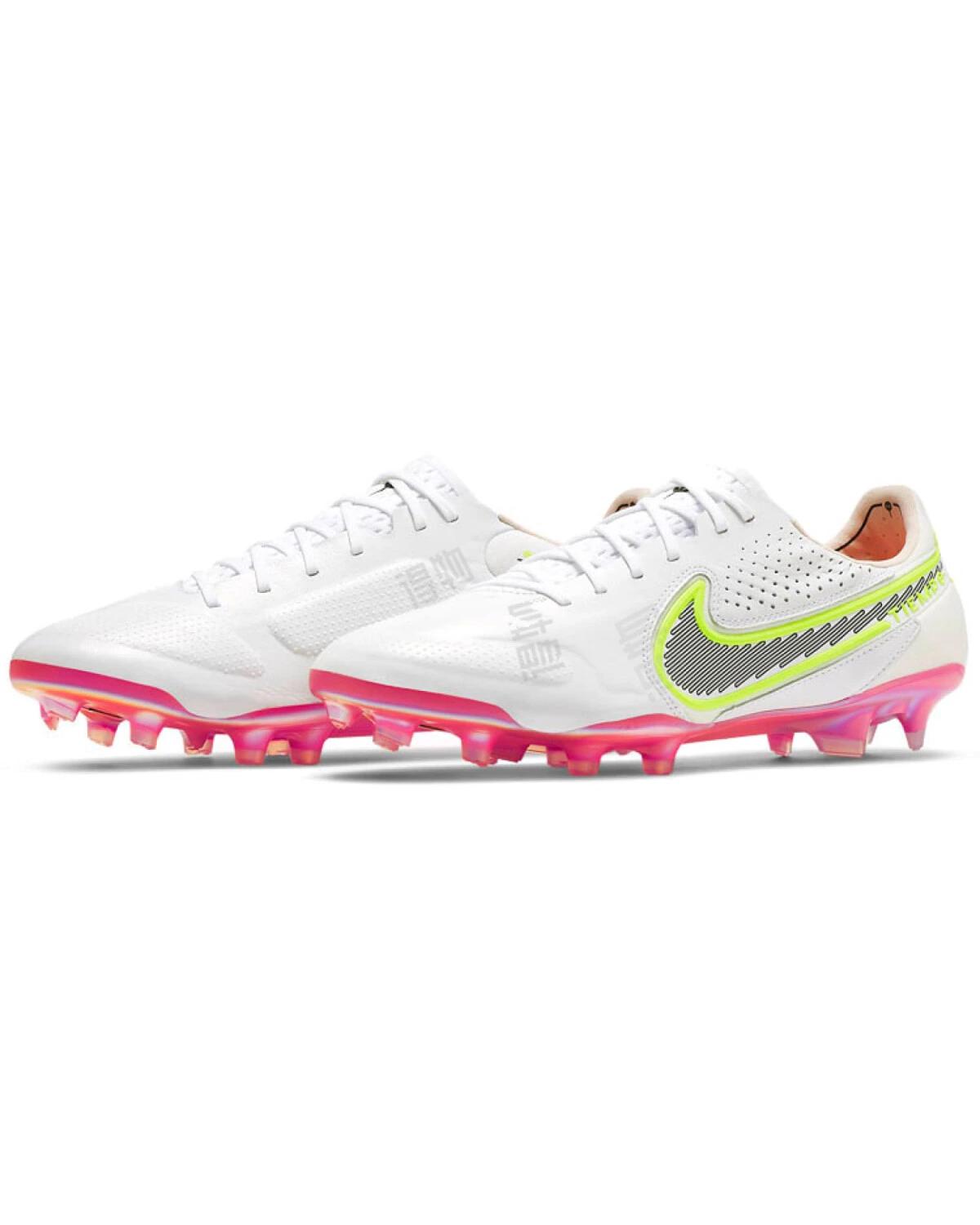 Nike Tiempo Legend 9 Elite unisex футбольные бутсы бело-розовые FG картинка