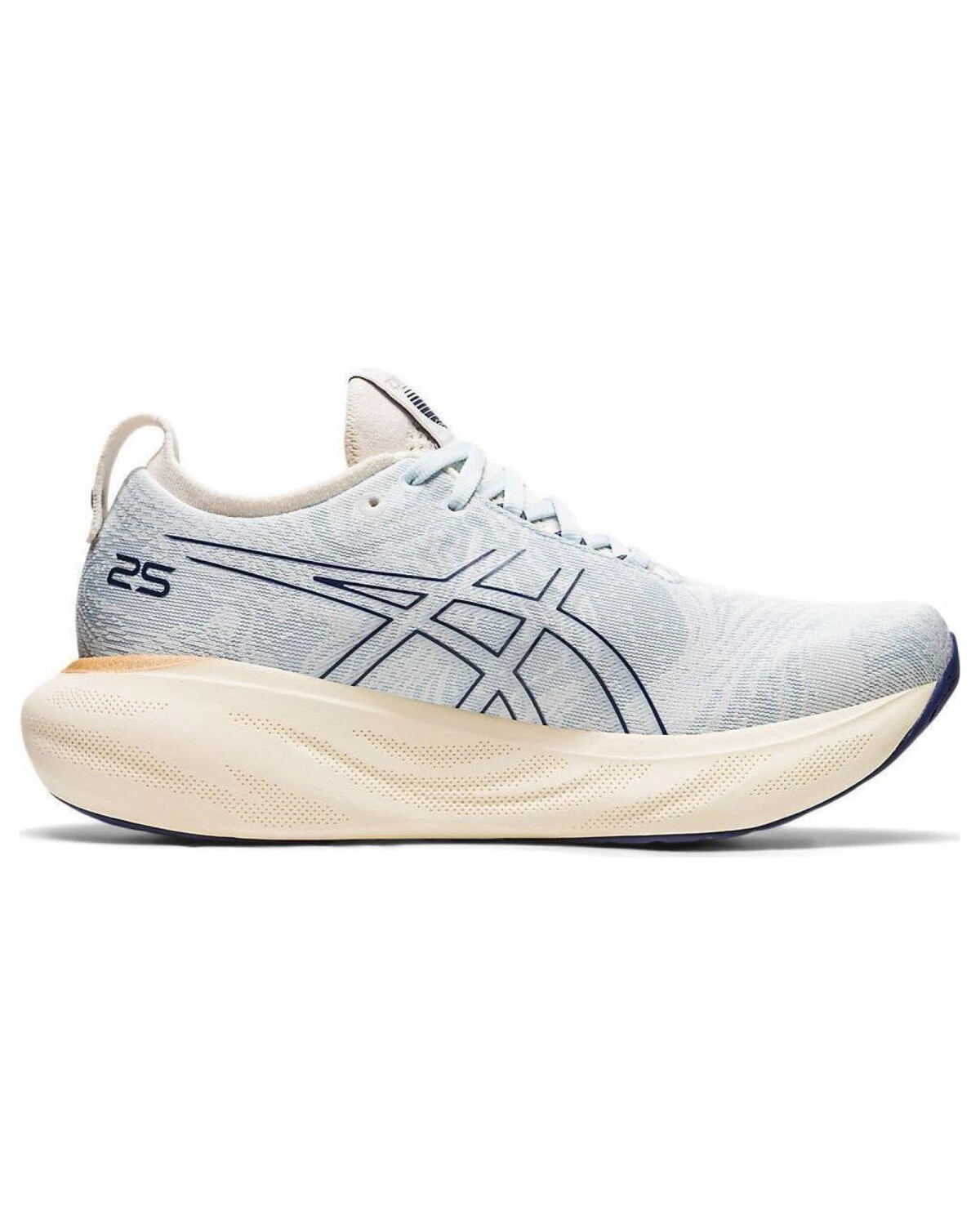 Asics GEL-Nimbus 25 женские спортивные кроссовки мягкие голубо-белые картинка