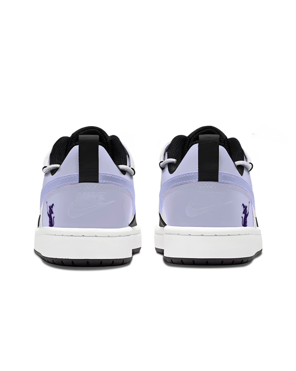 Nike Court Borough детские кроссовки из натуральной кожи черно-фиолетовые картинка