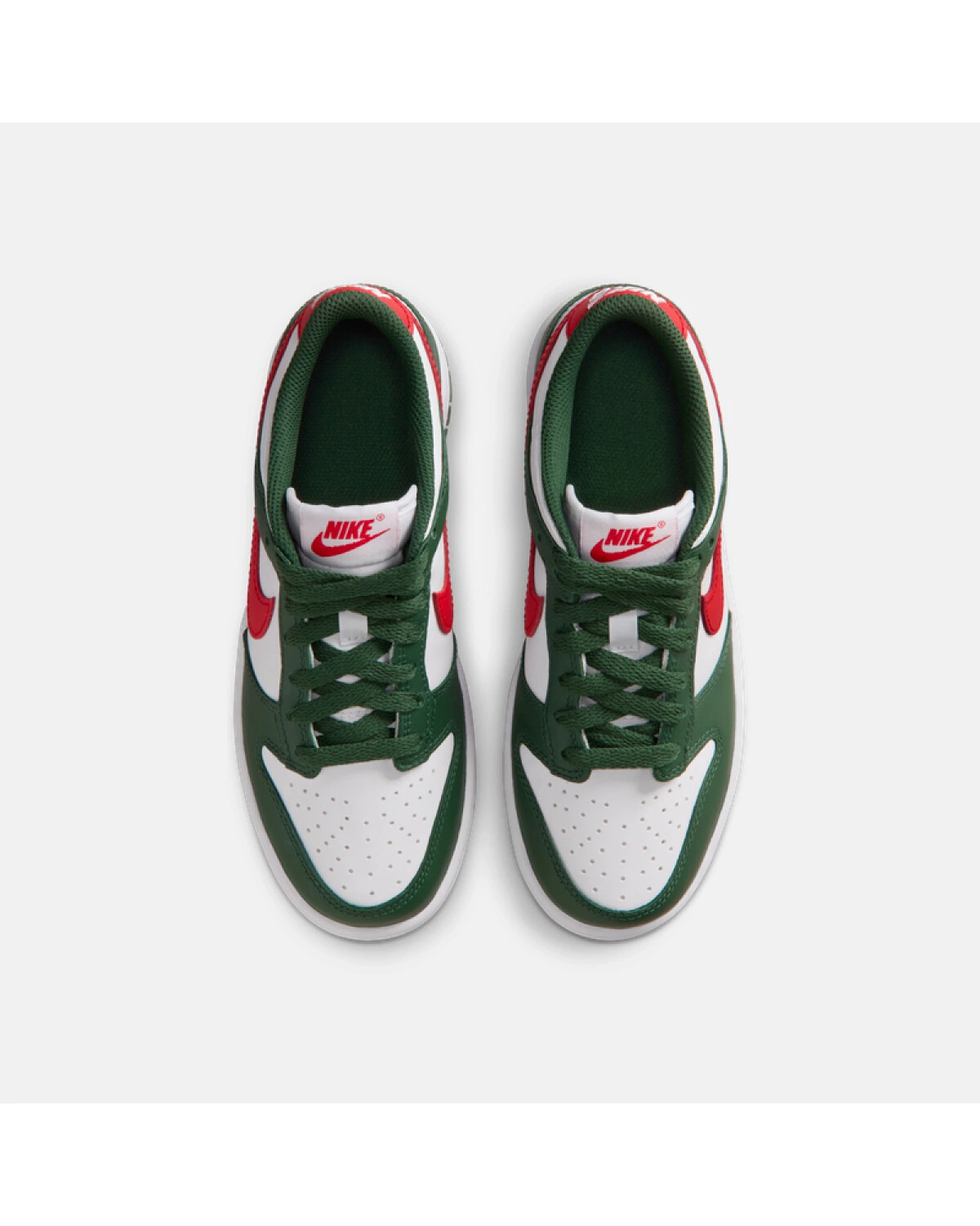 Nike Dunk детские кроссовки из искусственной кожи зелено-красно-белые картинка