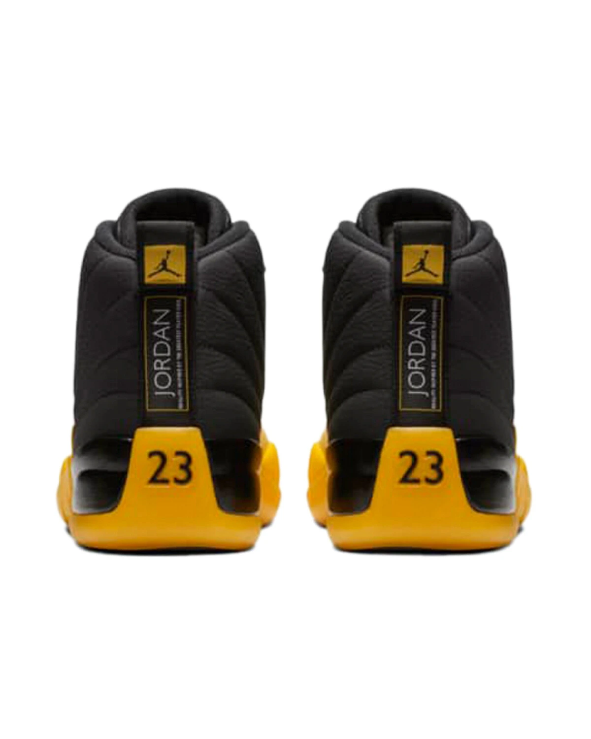 Jordan Air Jordan 12 Retro University Gold кроссовки высокие черно-золотые из кожи картинка