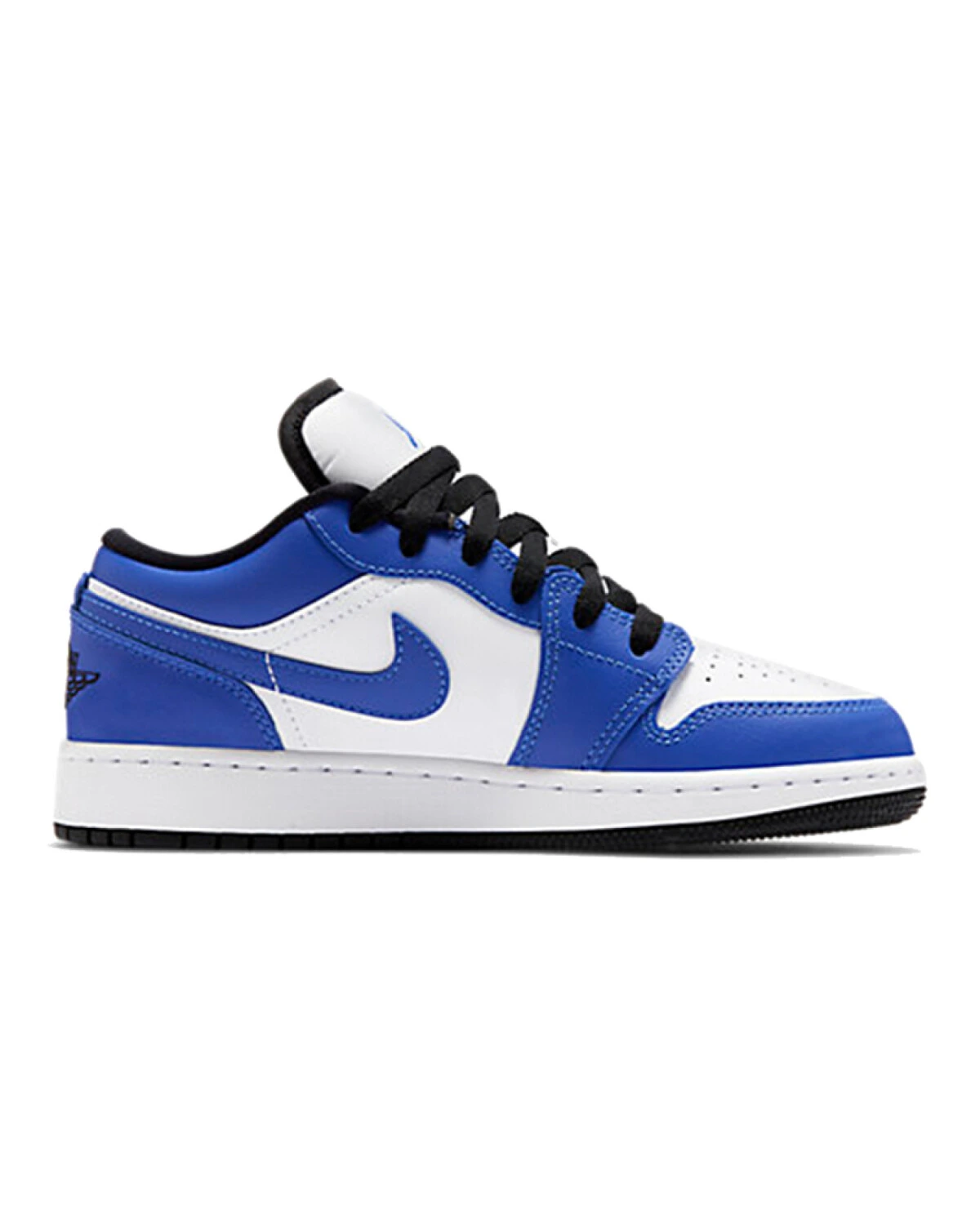 Jordan Air Jordan 1 детские кроссовки сине-белые с черными вставками картинка