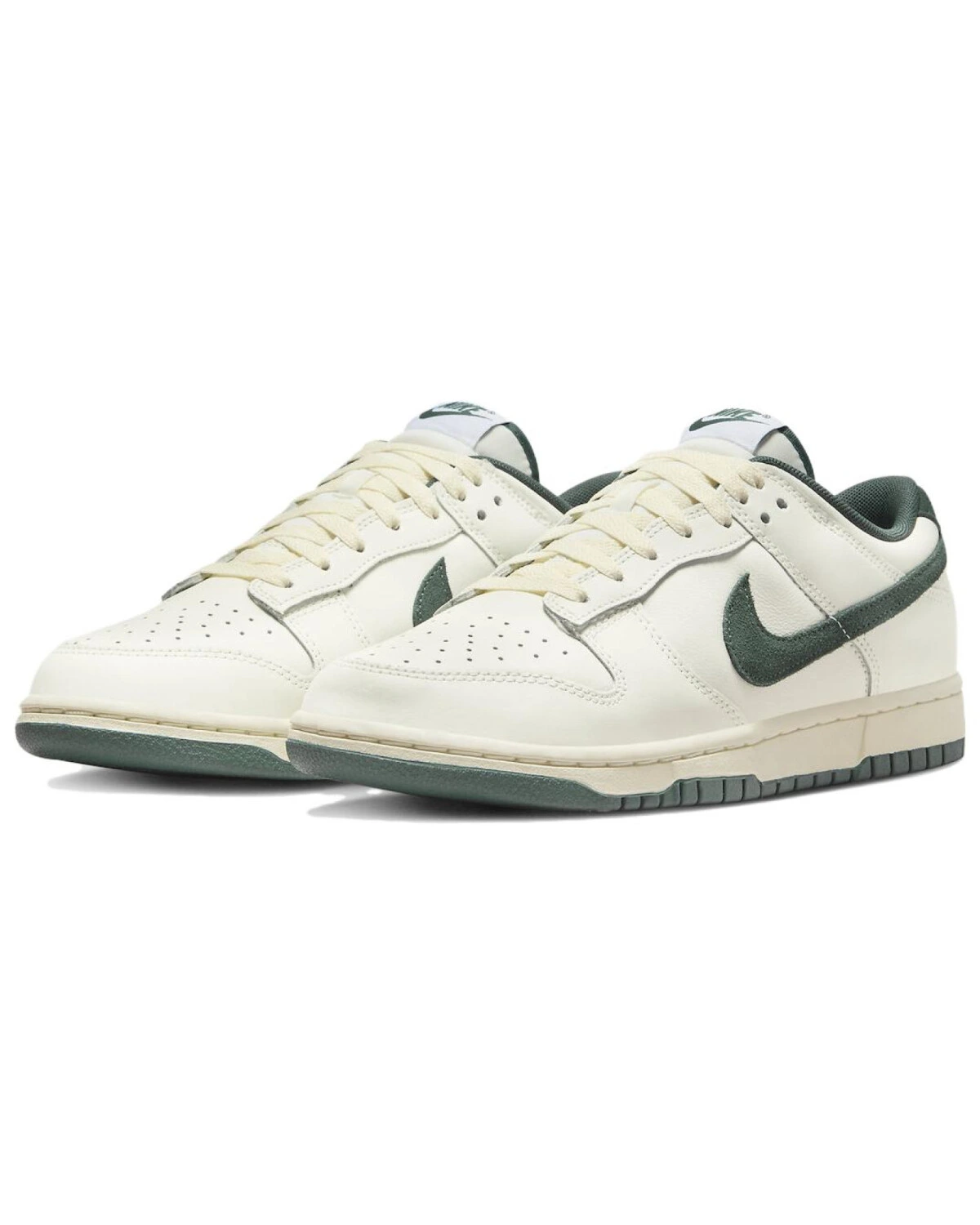 Nike Dunk унисекс кроссовки бело-зеленые из кожи картинка