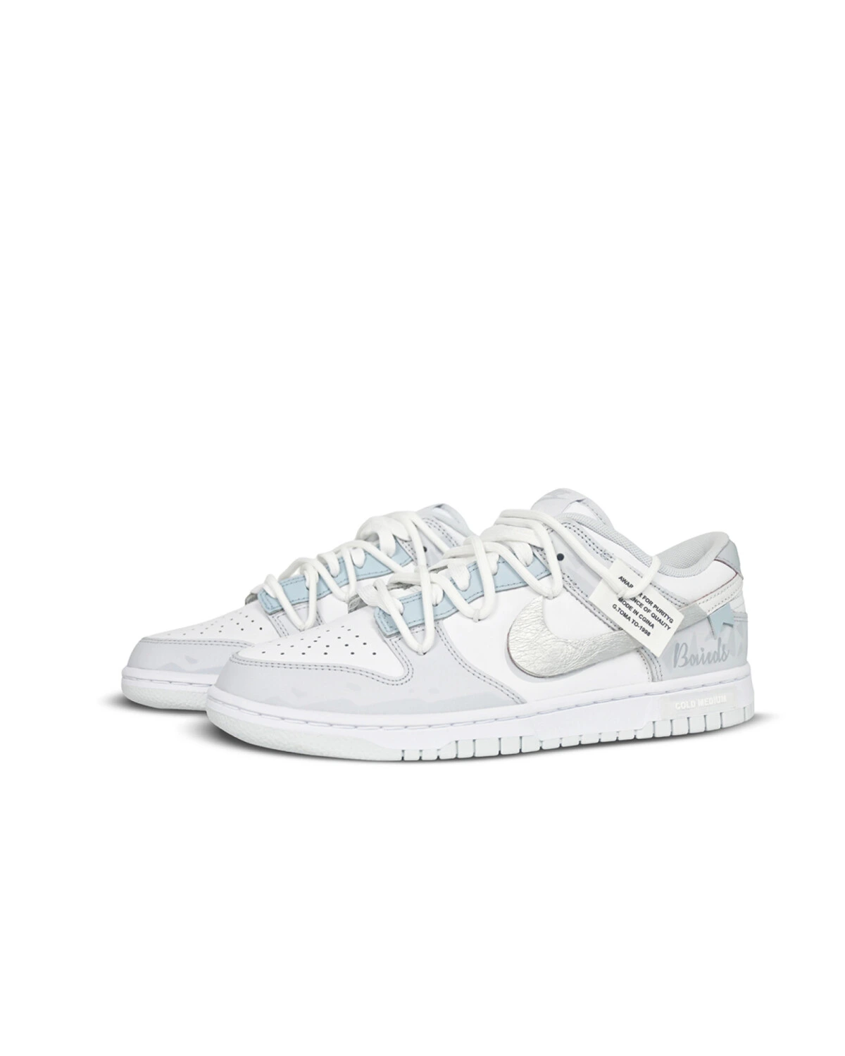 Nike Dunk мужские и женские кроссовки повседневные бело-голубые картинка