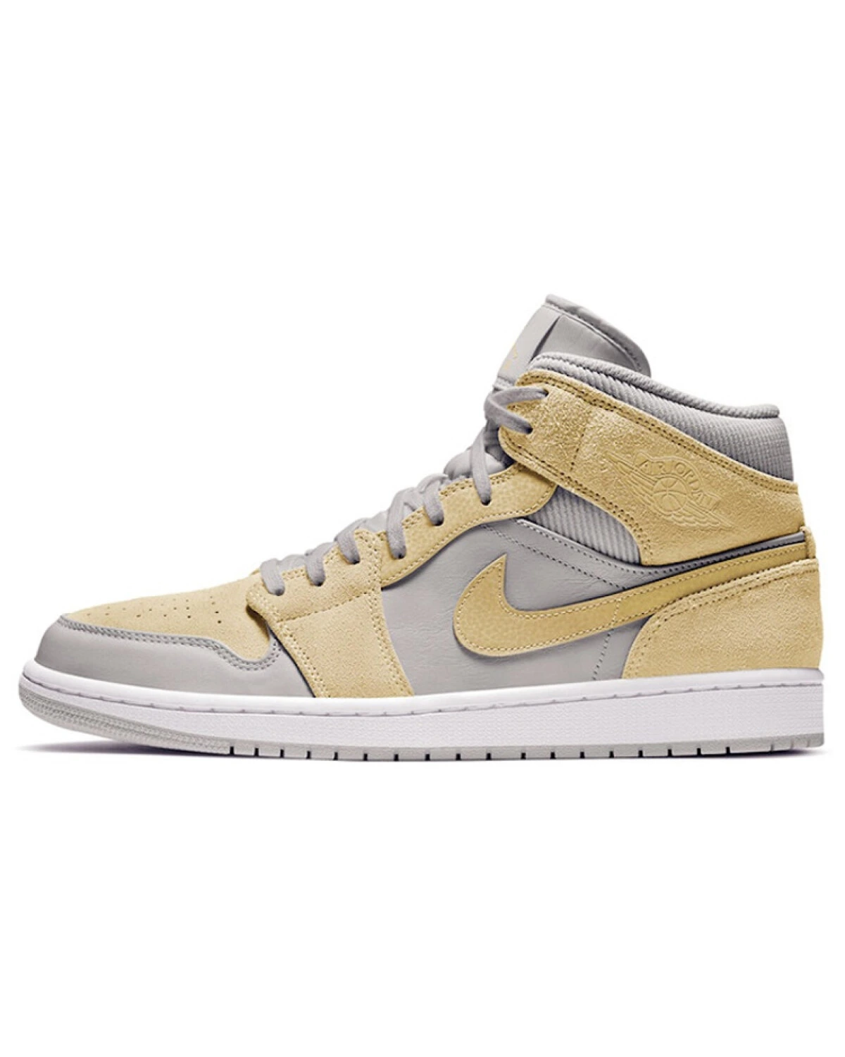 Jordan Air Jordan 1 Mid мужские кроссовки ретро с амортизацией серо-желтые картинка