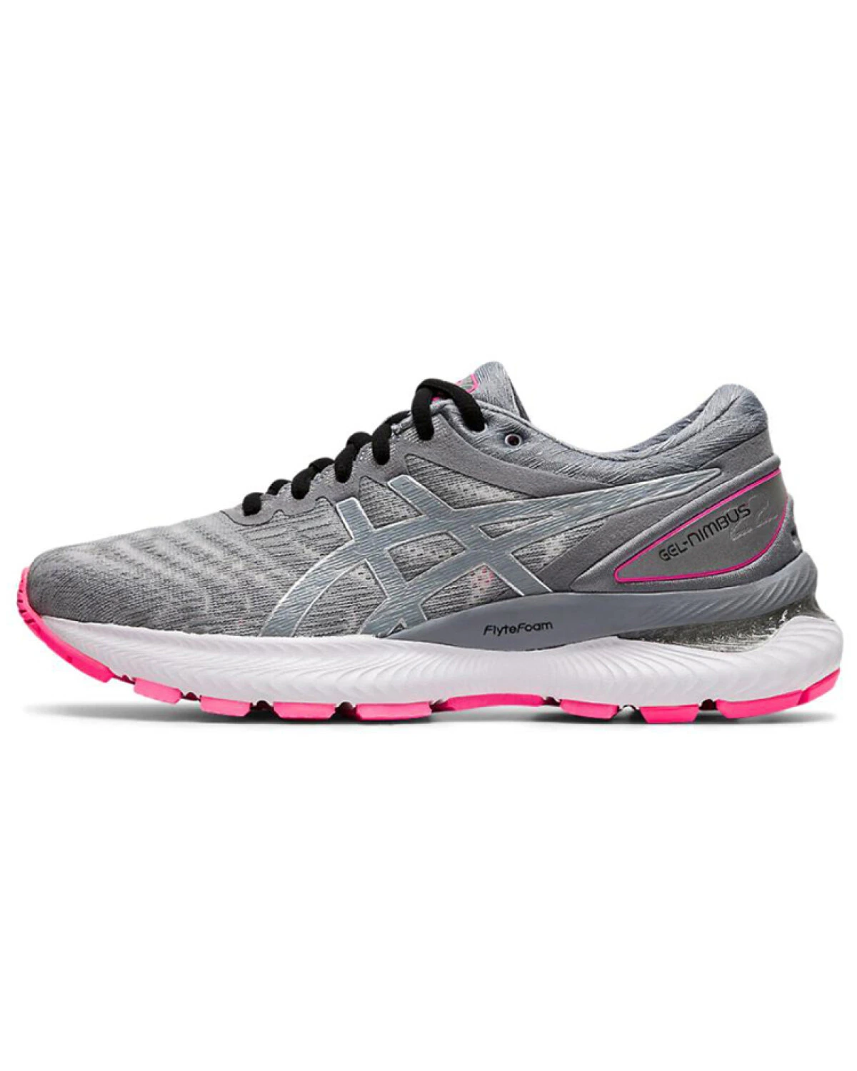 Asics GEL-Nimbus 22 женские кроссовки для бега серо-розово-белые картинка