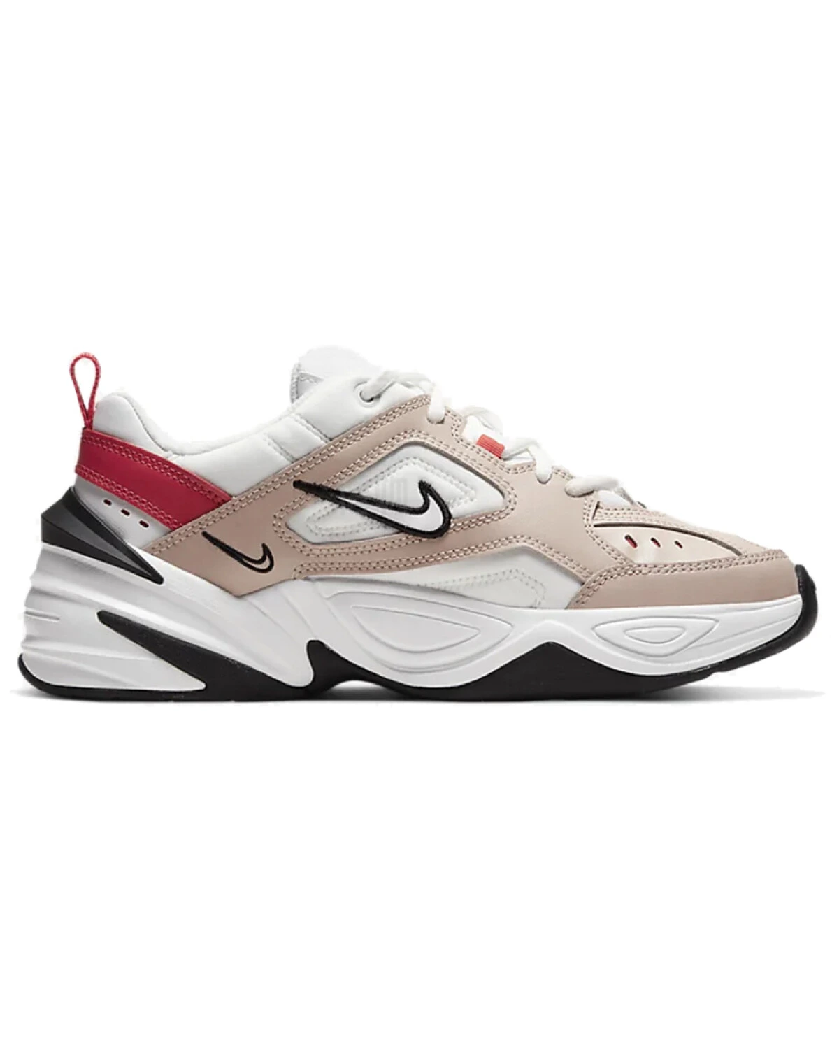 Nike M2K Tekno женские кроссовки бело-бежевые с кожаным верхом картинка