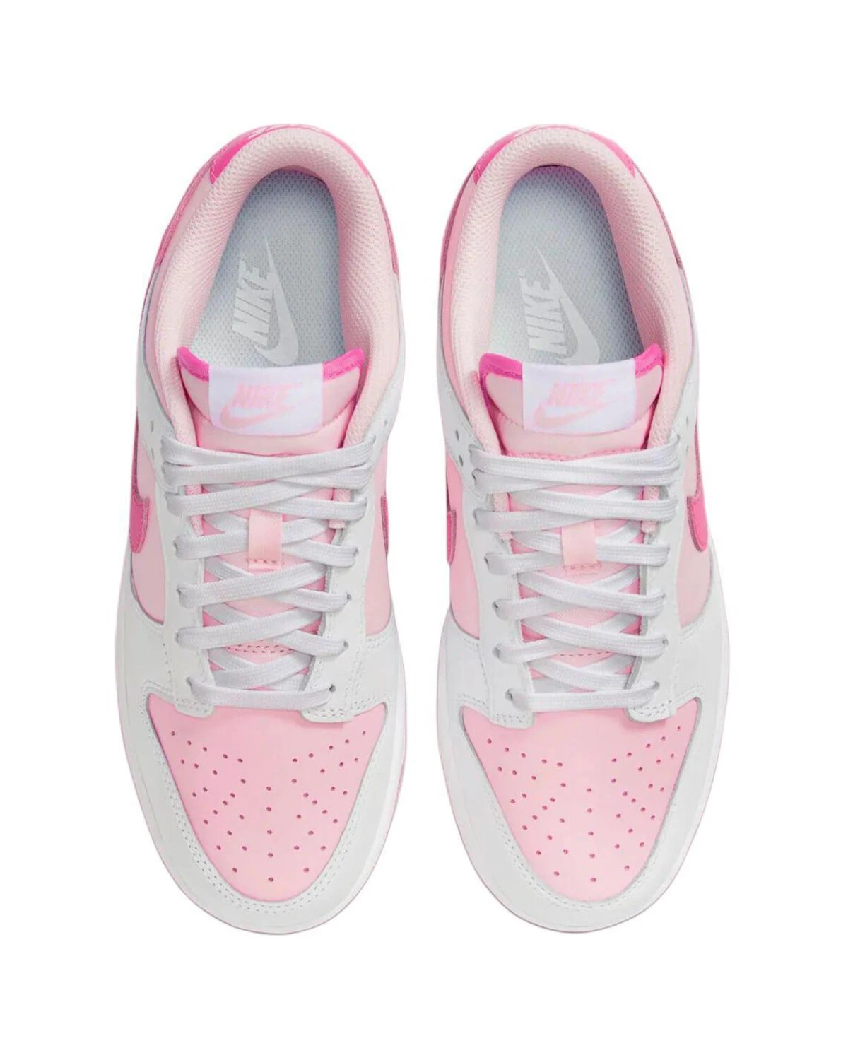 Nike Dunk женские кроссовки розово-белые картинка