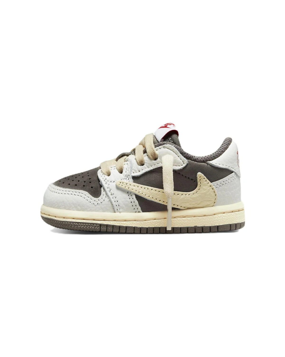 Jordan Air Jordan 1 детские кроссовки бело-коричневые с амортизацией картинка