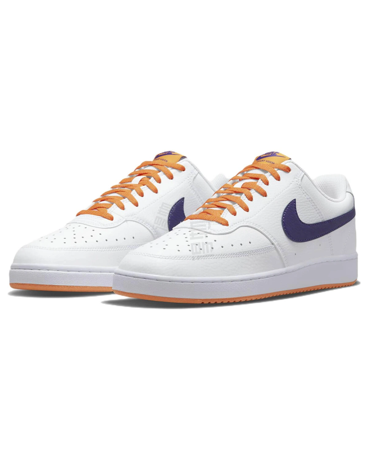 Nike Court Vision 1 Low мужские кроссовки белые с синим и оранжевым картинка