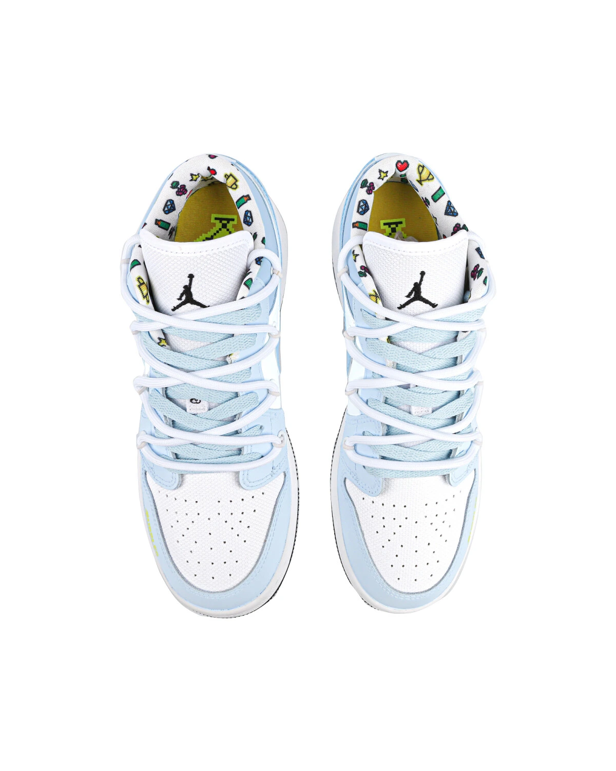 Jordan Air Jordan 1 Low женские кроссовки синие с белыми вставками картинка
