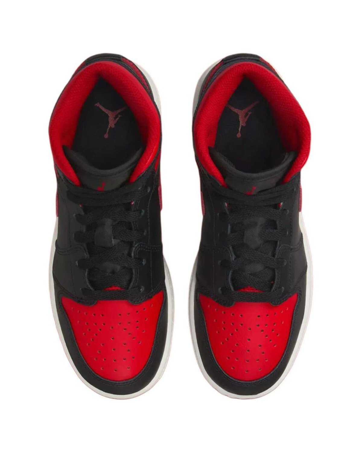 Jordan Air Jordan 1 мужские и женские кроссовки черно-красные средние картинка