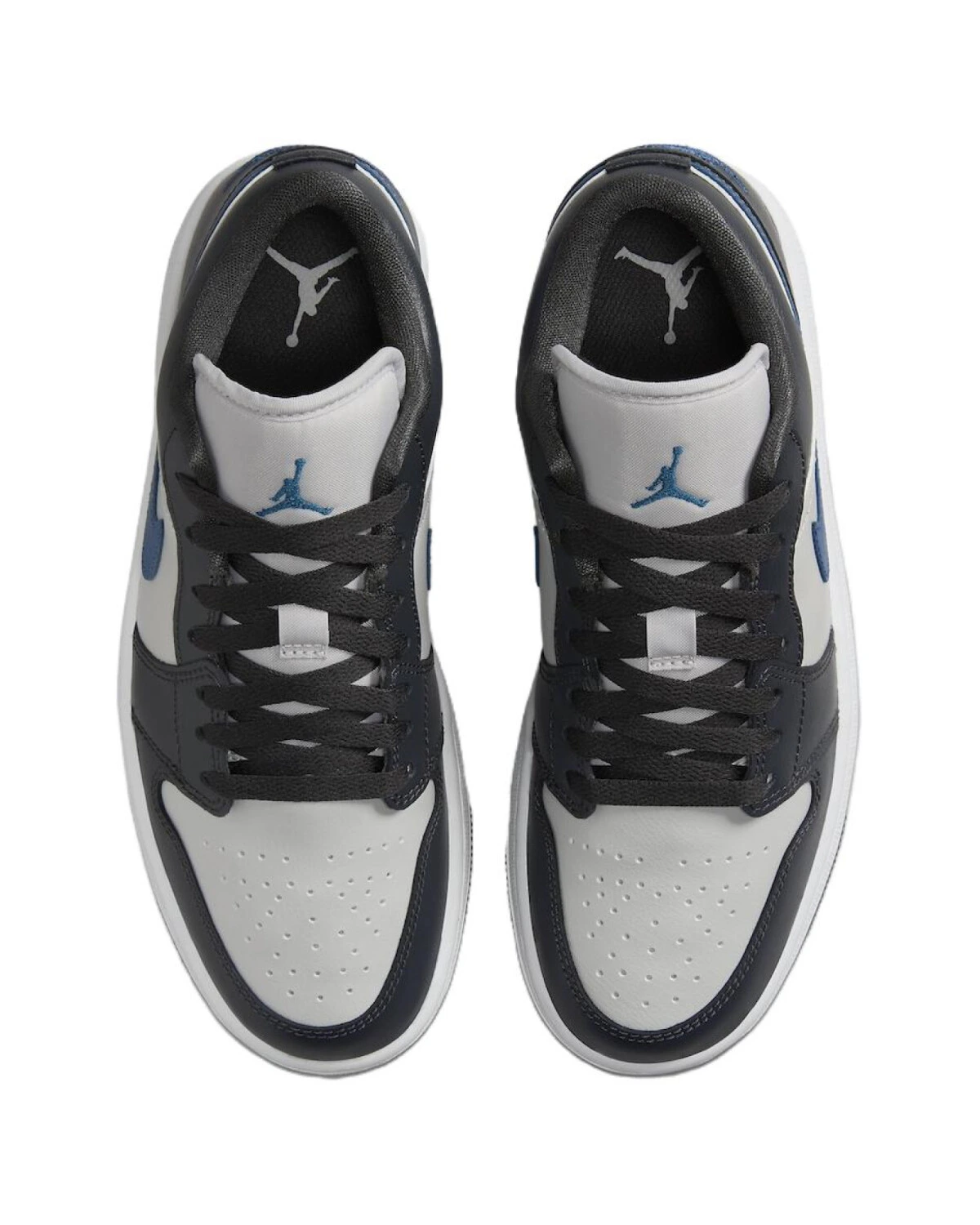 Jordan Air Jordan 1 унисекс кроссовки кожаные черно-серо-синие картинка