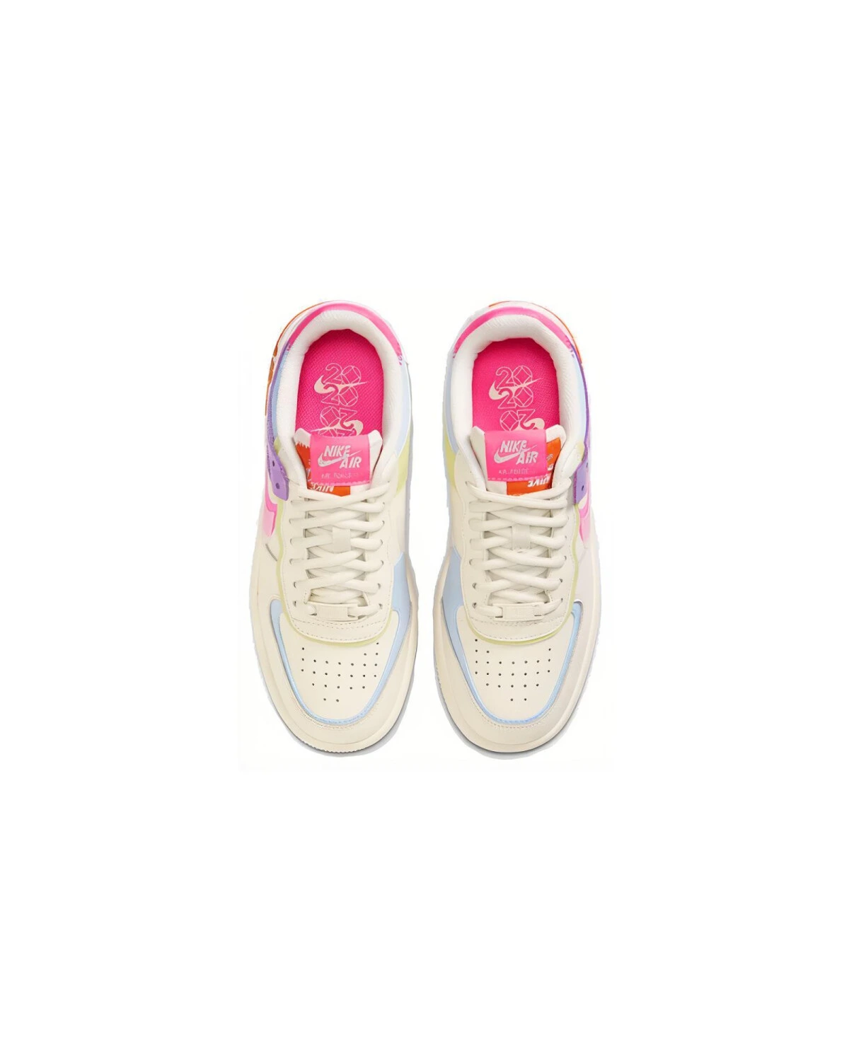 Nike AF1 Shadow Macaron женские кроссовки белые с фиолетовыми вставками картинка