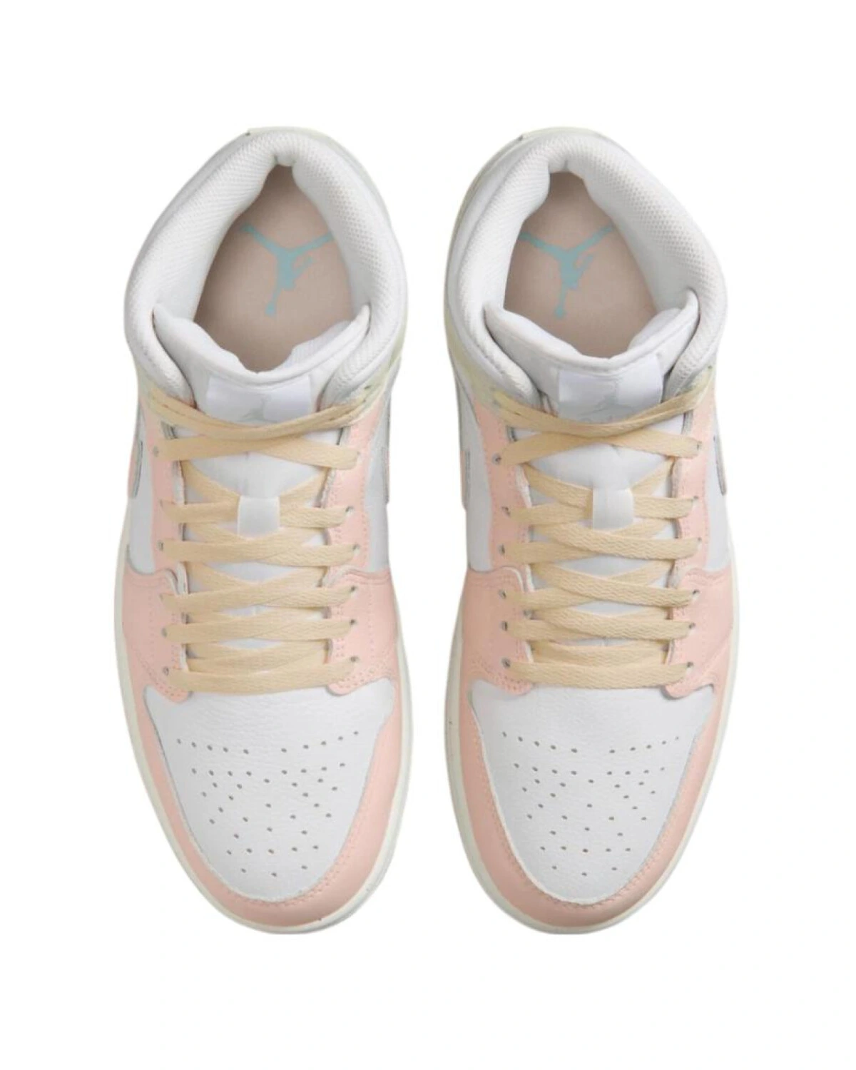 Jordan Air Jordan 1 Mid унисекс кроссовки бело-розовые антискользящие картинка