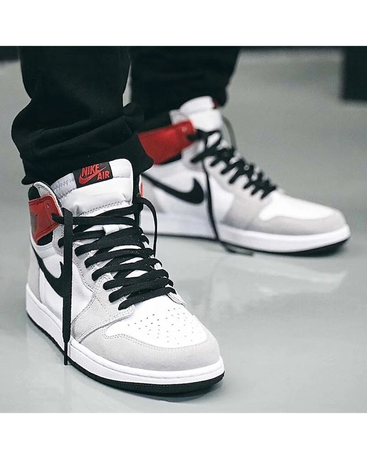 Jordan Air Jordan 1 High OG Smoke Grey детские кроссовки высокие кожаные серые картинка