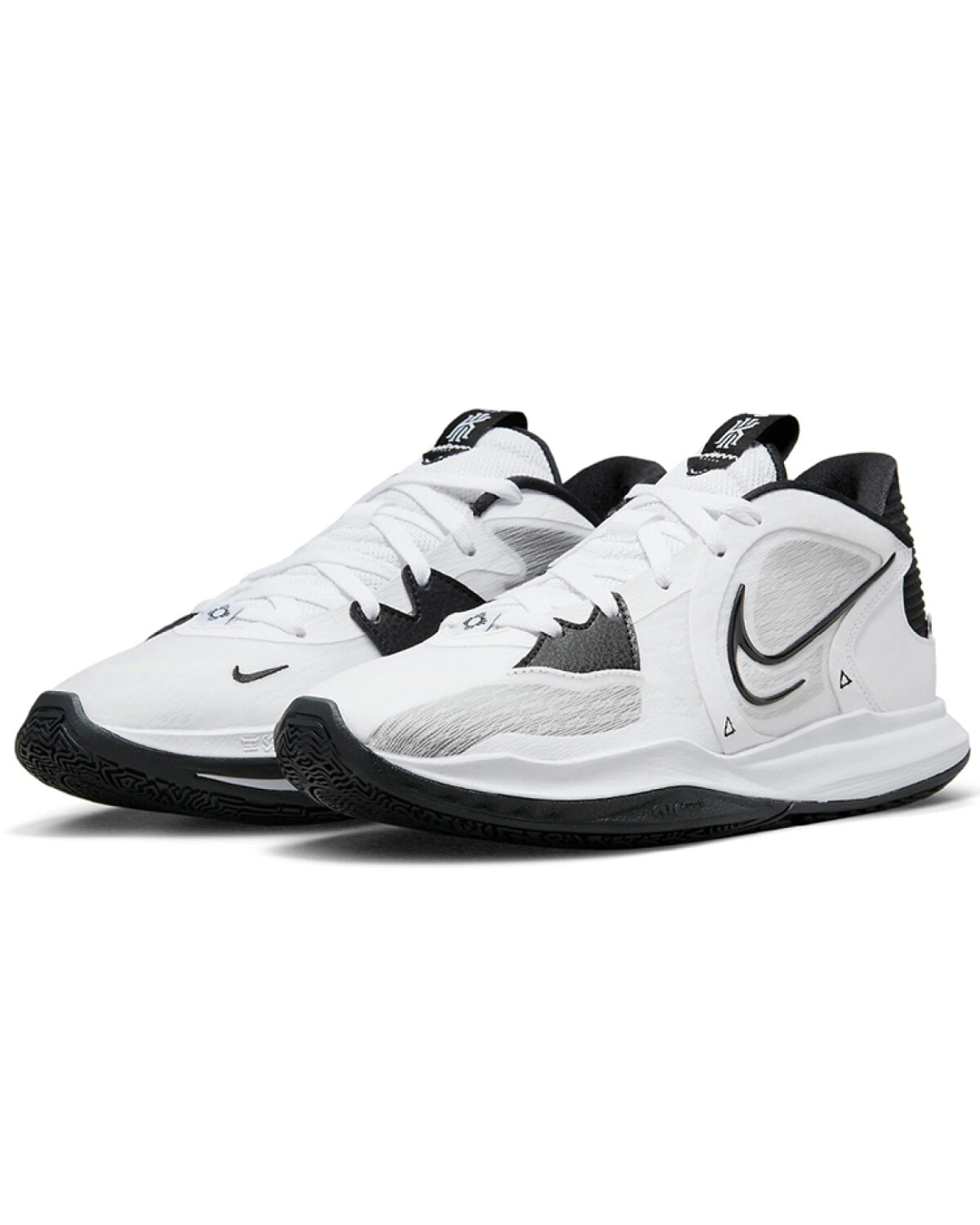 Nike Kyrie Low 5 унисекс кроссовки спортивные белые с черными вставками картинка
