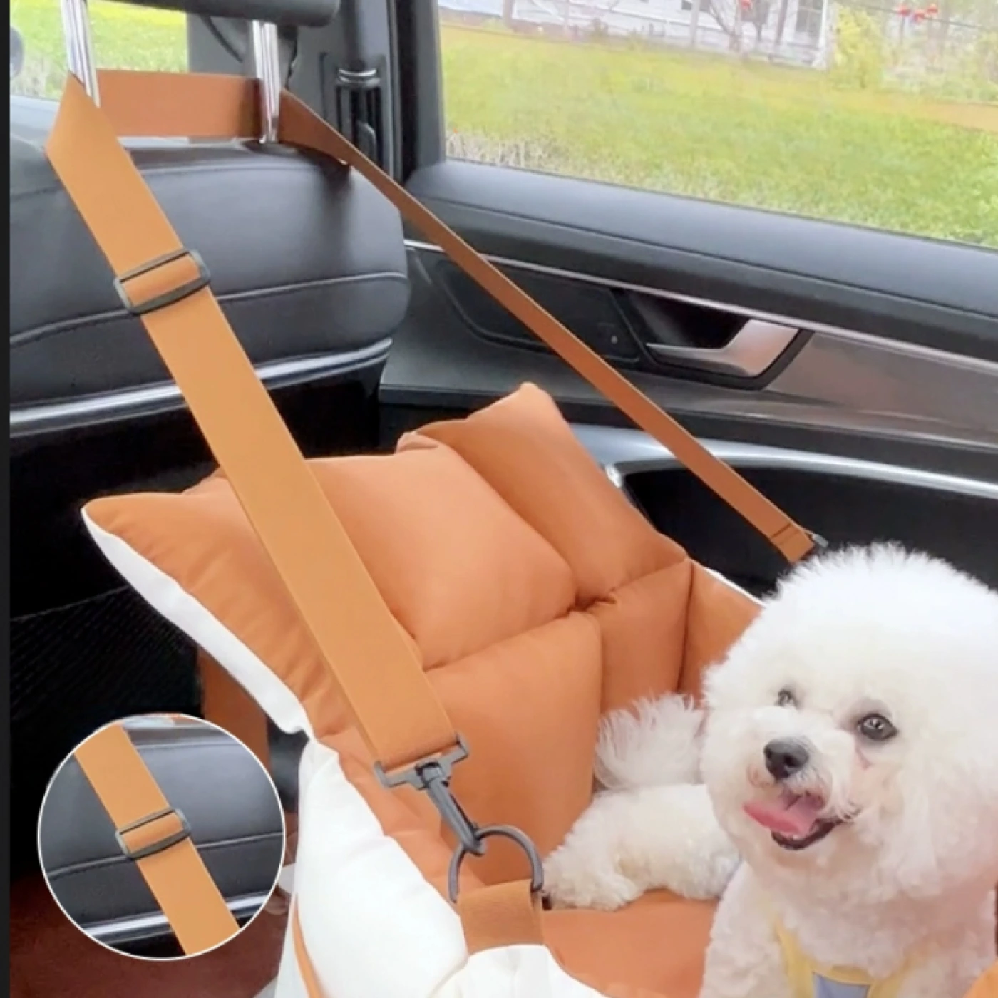 Автокресло для собак и кошек SAMSIPET (Белый/коричневый) картинка