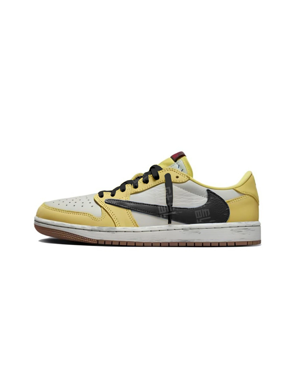 Jordan Travis Scott x Air Jordan 1 унисекс кроссовки черно-желтые повседневные картинка