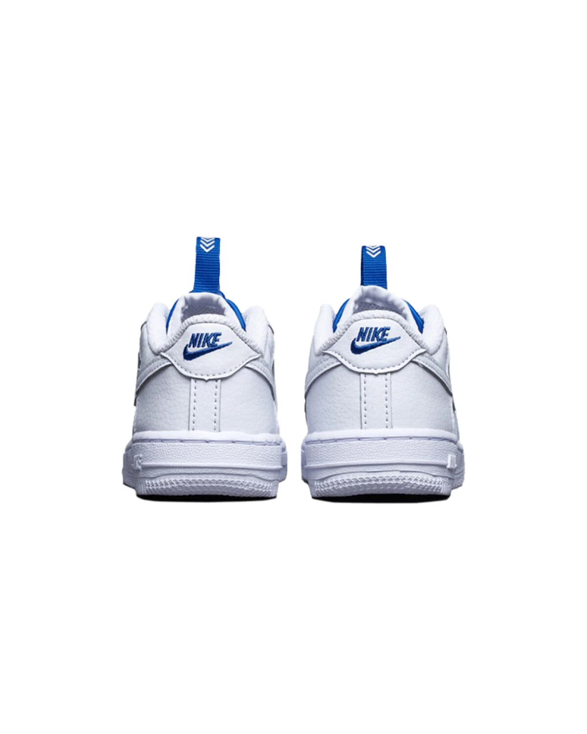 Nike Air Force 1 Toggle детские кроссовки бело-голубые на липучке картинка
