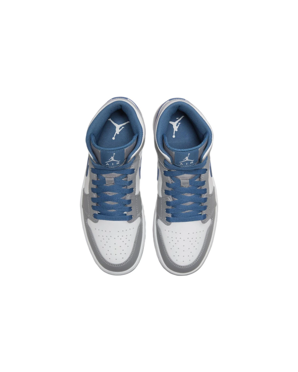 Jordan Air Jordan 1 унисекс кроссовки высокие бело-серо-синие картинка
