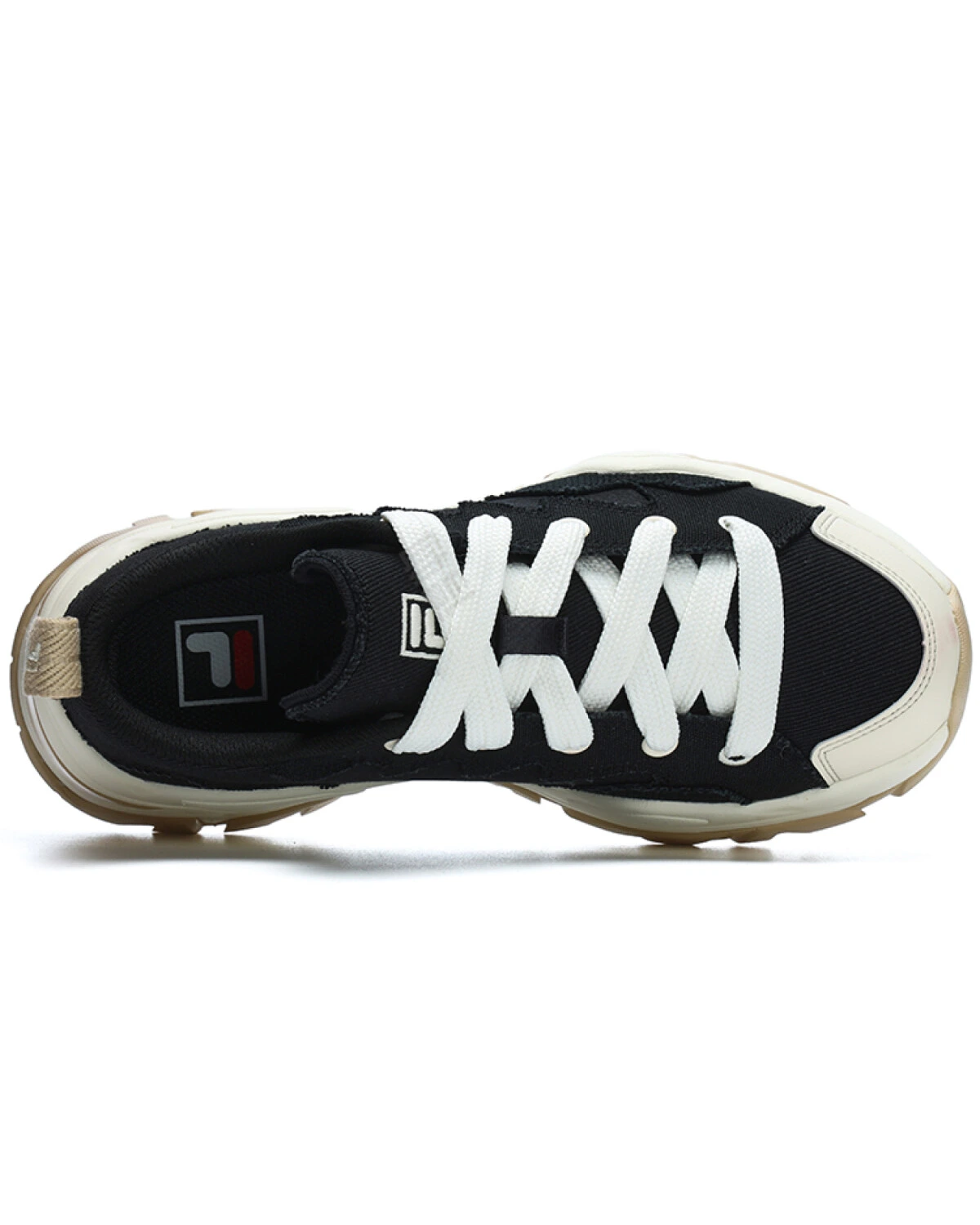 FILA SOFIA CANVAS женские кеды черно-белые с толстой подошвой картинка