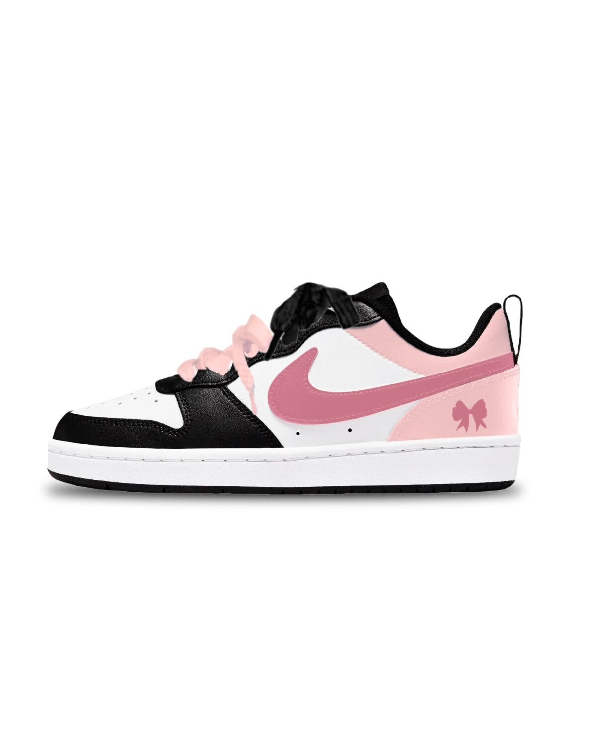 Nike Court Borough детские кроссовки с розовым бантом из синтетики картинка
