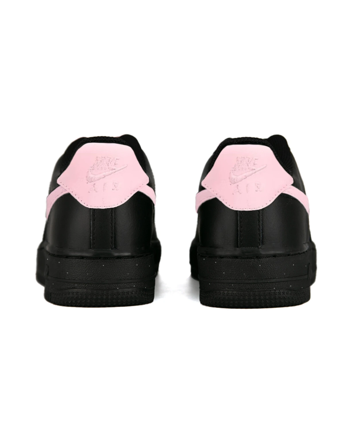 Nike Air Force 1 unisex кроссовки черные с розовыми деталями картинка