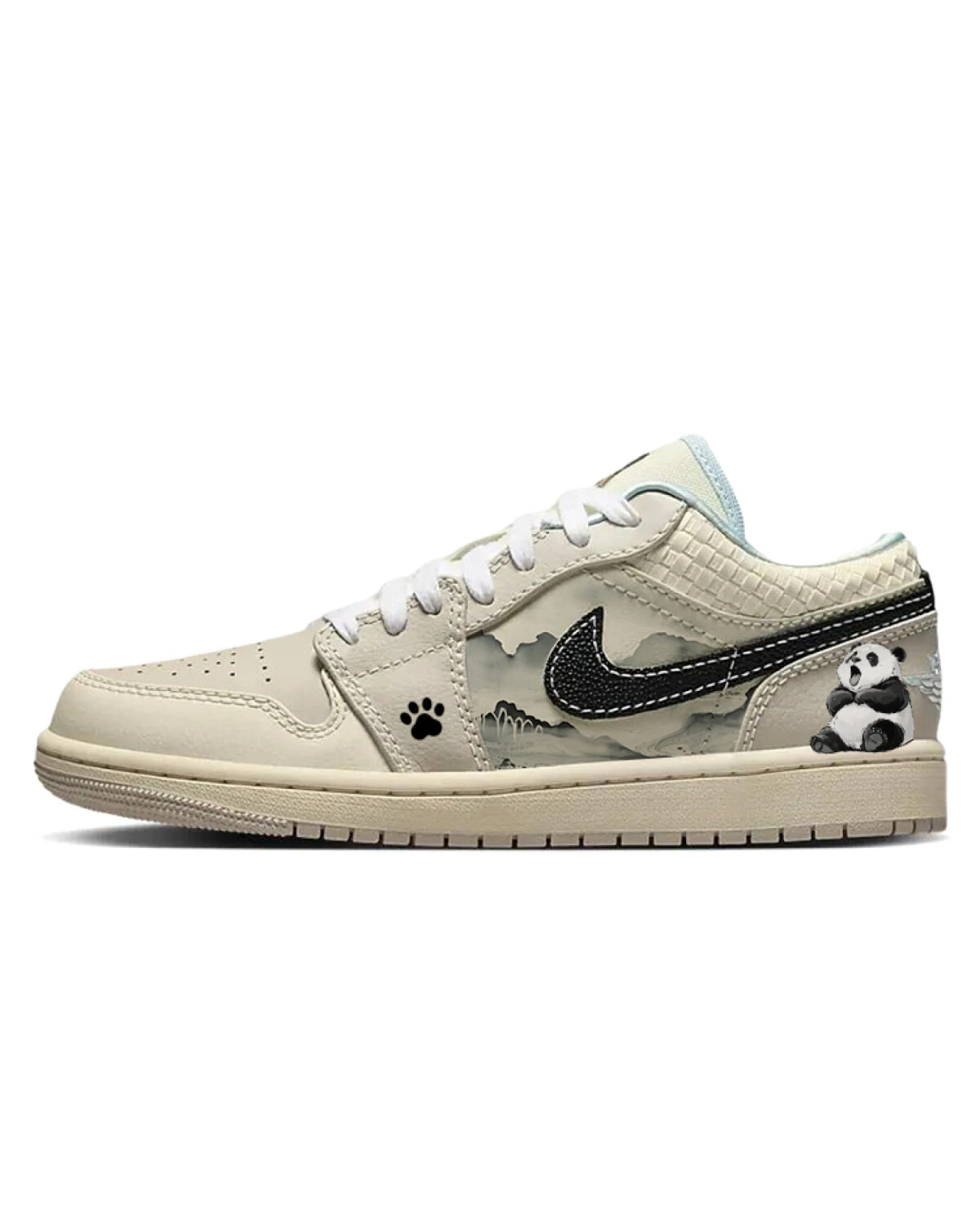 Jordan Air Jordan 1 женские кроссовки коричнево-бежевые с противоскользящей подошвой картинка