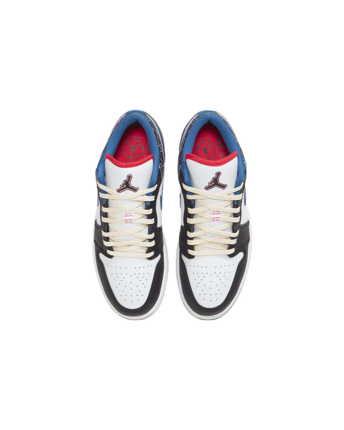 Jordan Air Jordan 1 унисекс кроссовки бело-черные на шнуровке картинка