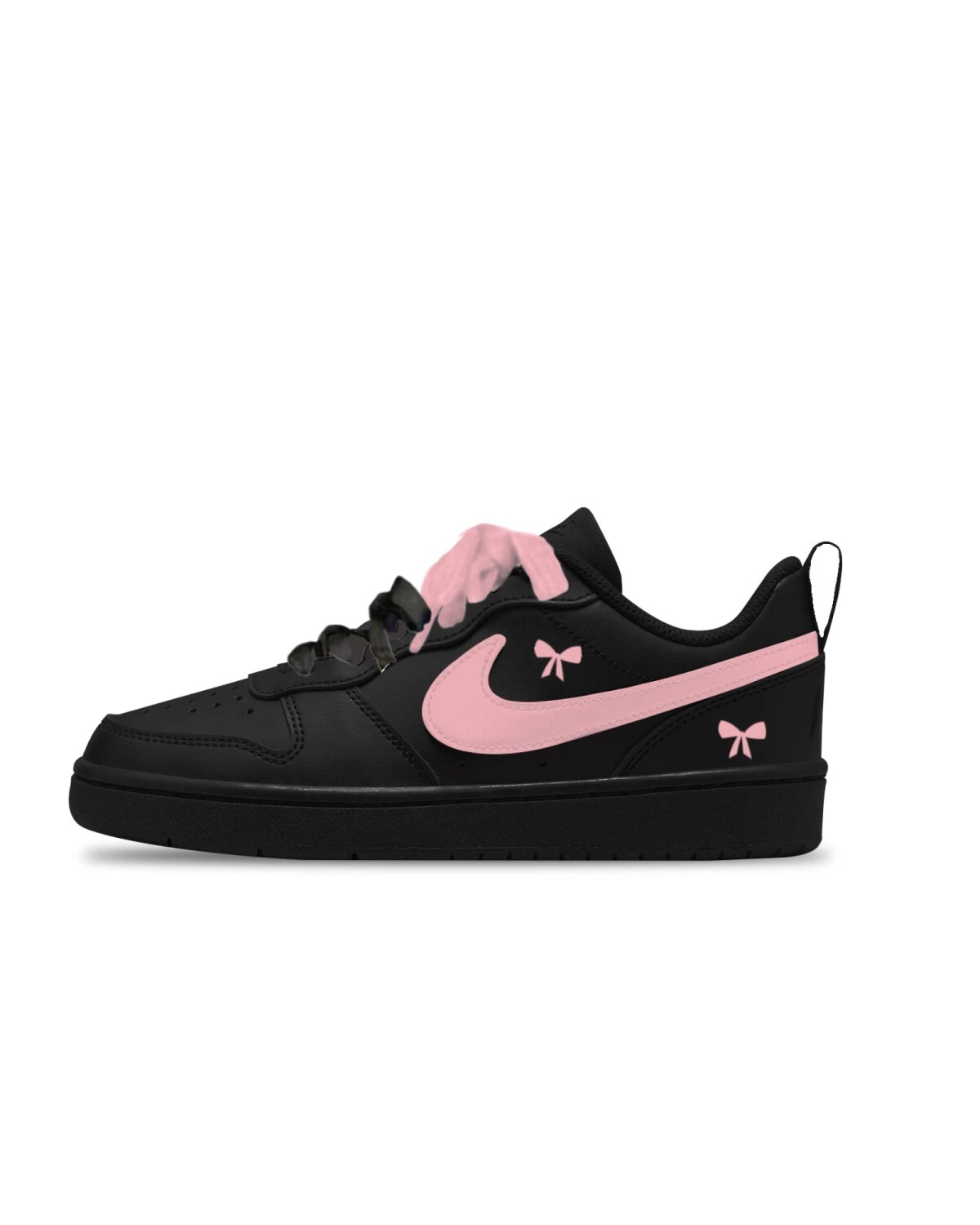 Nike Court Borough Детские кеды розовые с бантиками картинка