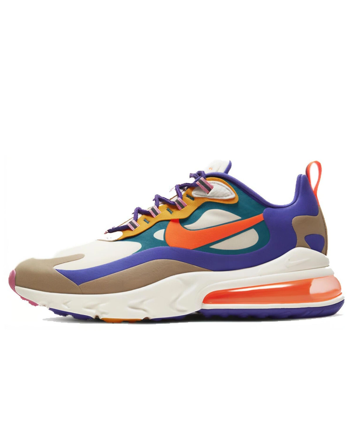 Nike Air Max 270 React мужские спортивные кроссовки ретро комфорт сине-оранжевые картинка