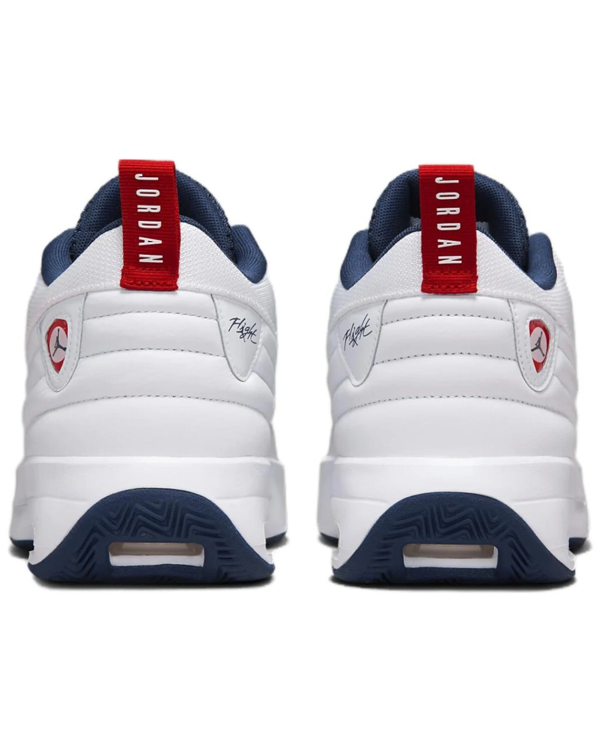 Jordan Max Aura 6 унисекс кроссовки белые с красными и синими акцентами картинка