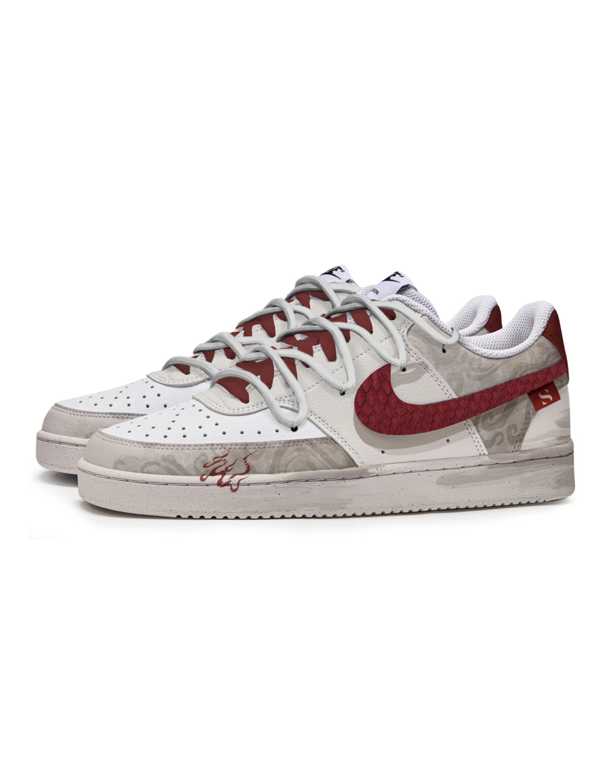 Nike Court Vision P.M.S мужские кеды синтетические коричнево-белые картинка