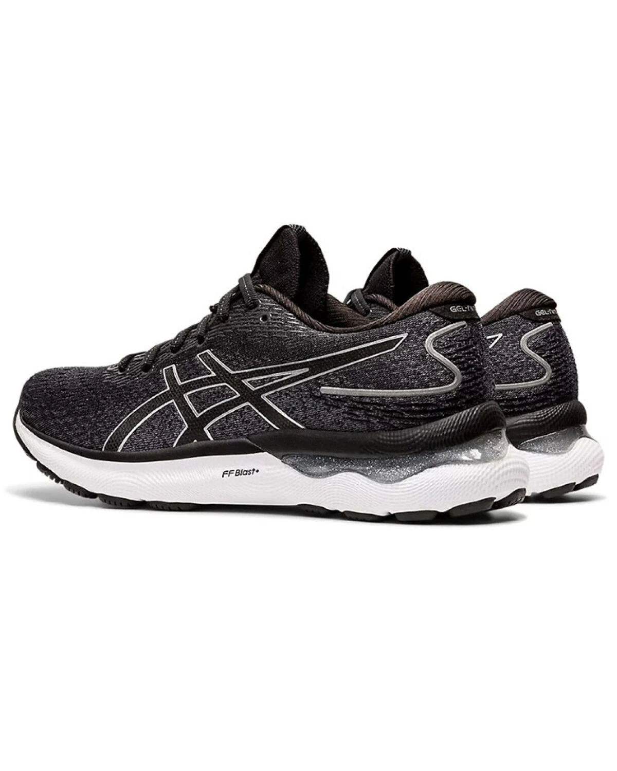 Asics GEL-Nimbus 24 женские кроссовки для марафона текстильные чёрно-серые картинка