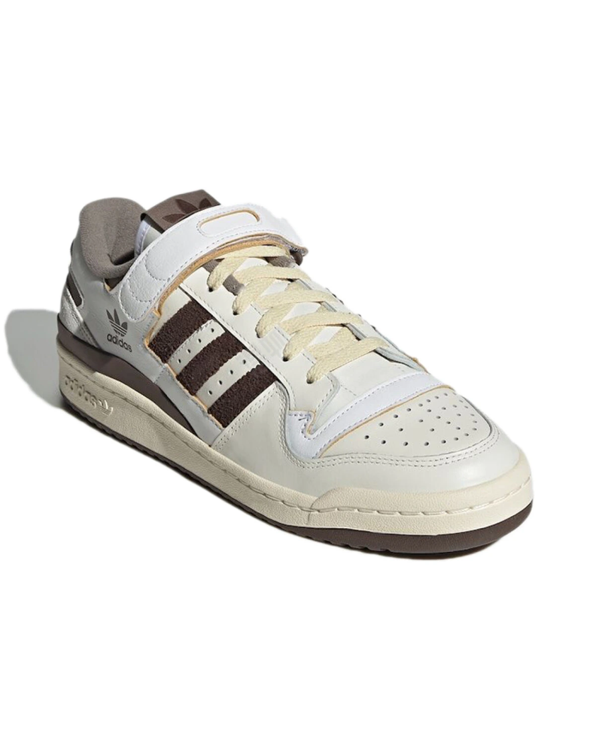 Adidas Originals FORUM 84 Low Simple Brown unisex кроссовки бело-коричневые картинка