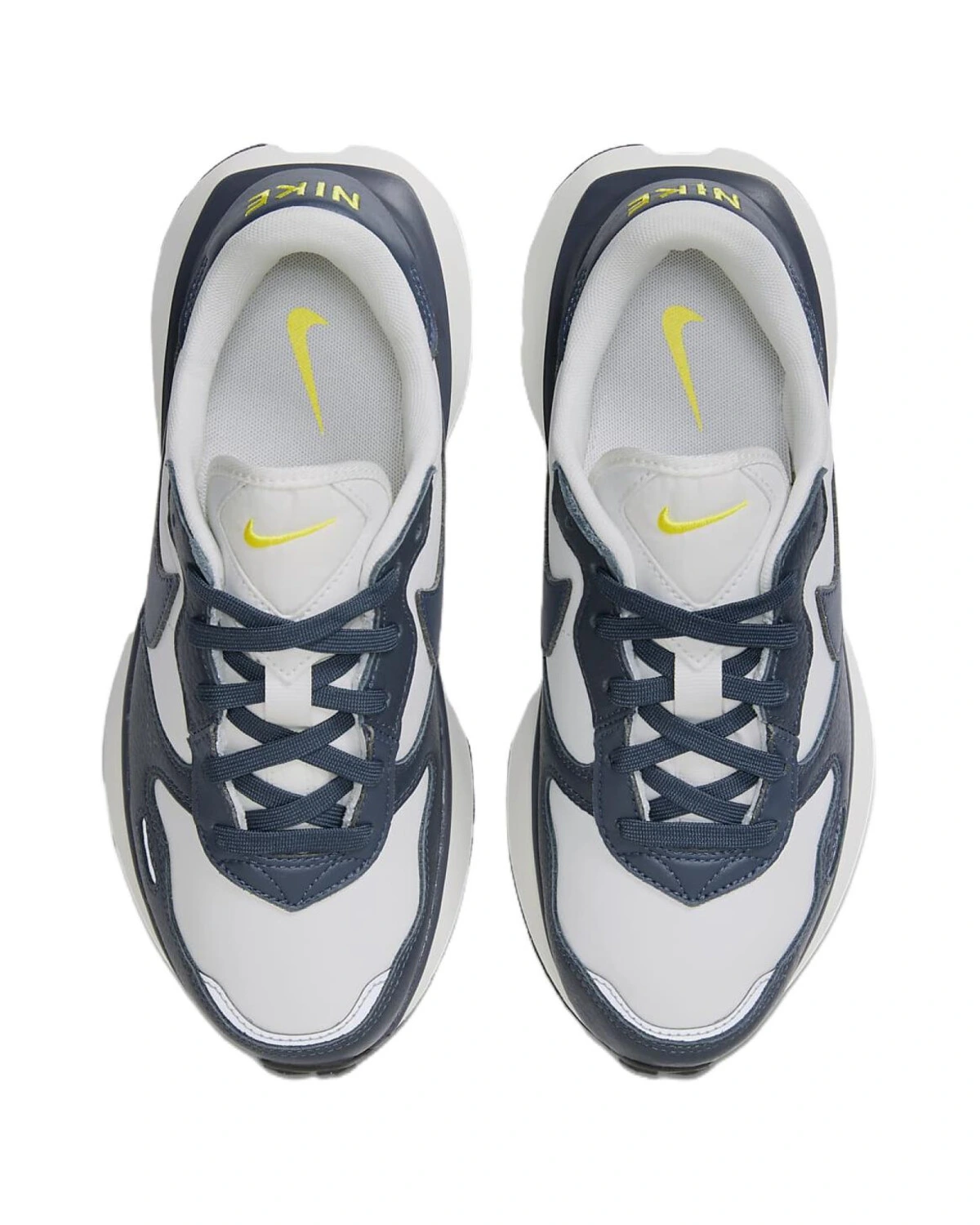 Nike Phoenix Waffle Leather женские кроссовки кожаные сине-белые картинка