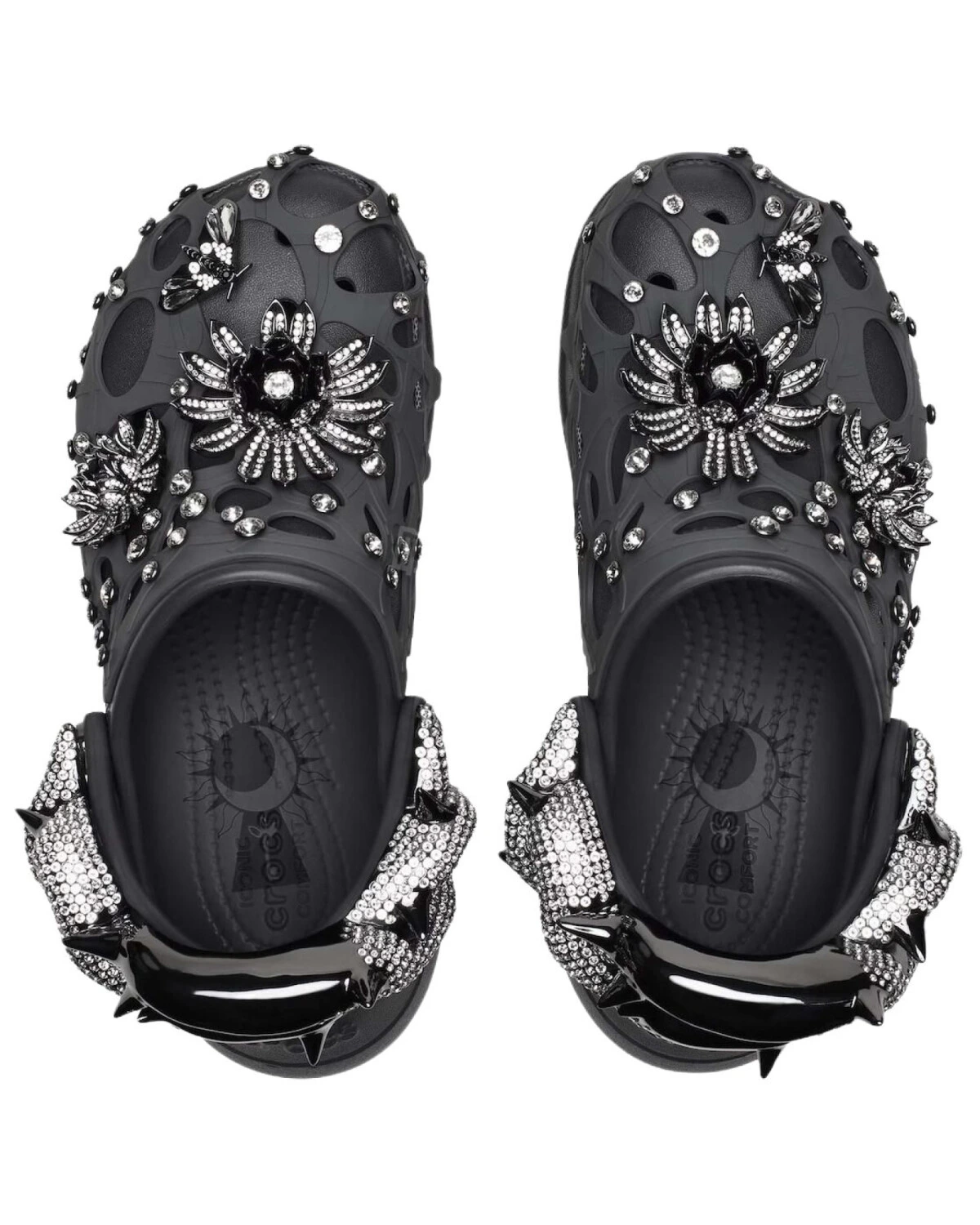 Crocs Bae Clog Swarovski сабо черные с платформой картинка