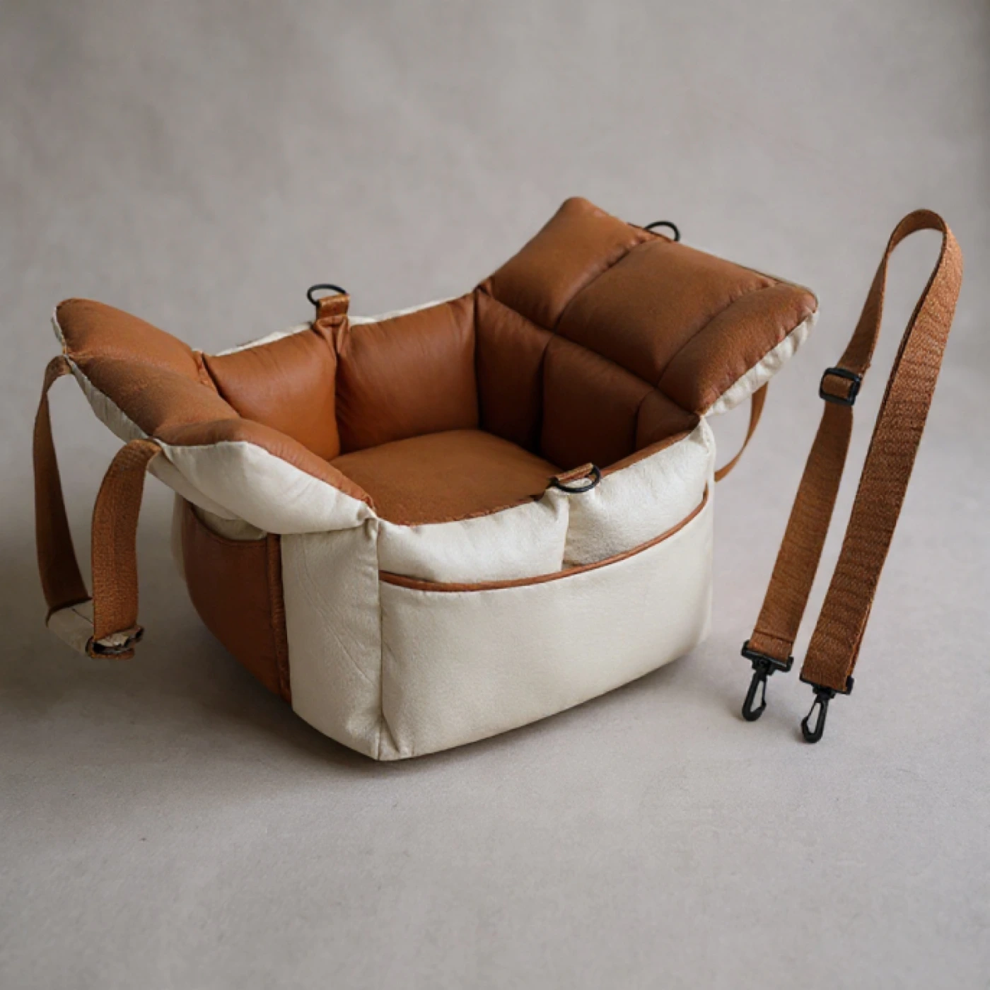 Автокресло для собак и кошек SAMSIPET (Белый/коричневый) картинка